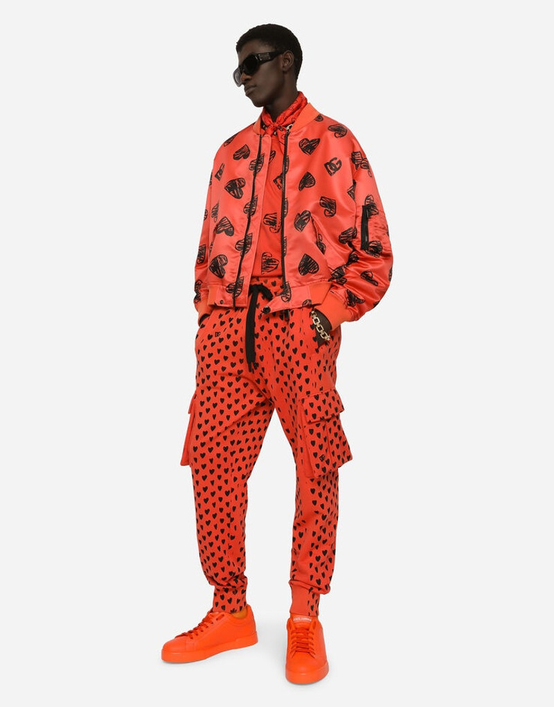 Cotton round-neck T-shirt with DG heart print 3