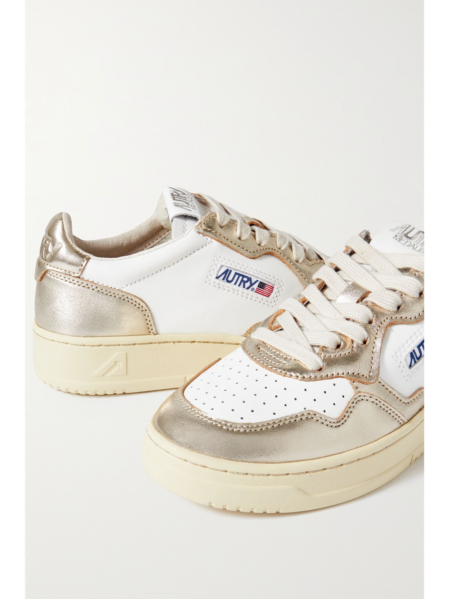 Medalist Low metallic leather sneakers Gold - 4