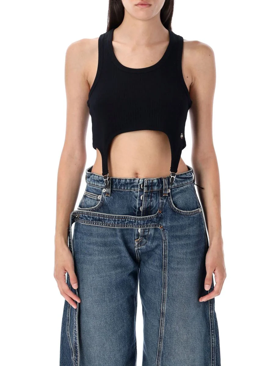 Jean Paul Gaultier Ribbed "Lingerie" Crop Top - 1