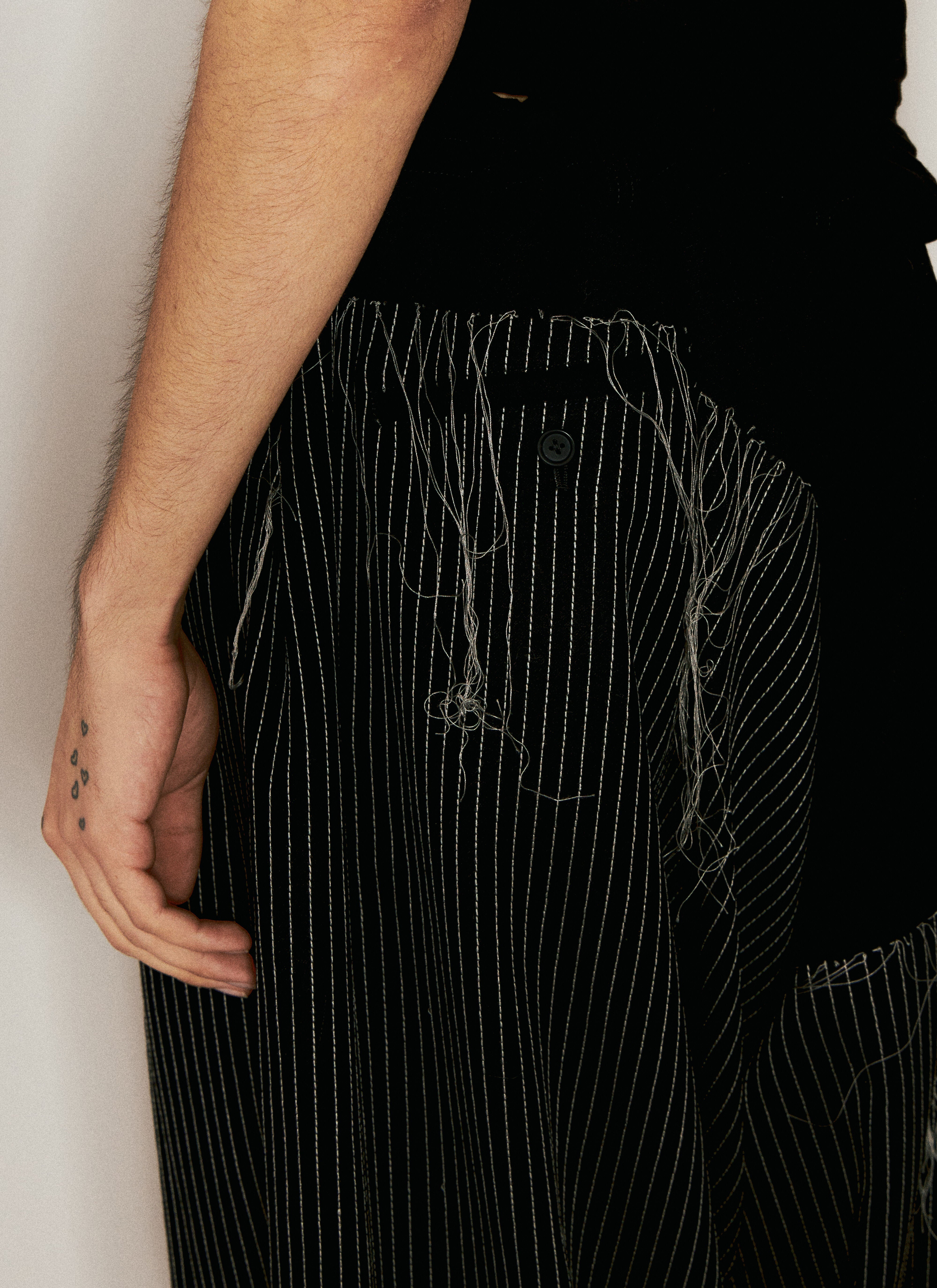 Yohji Yamamoto Men Embroidery Draped Pants - 6