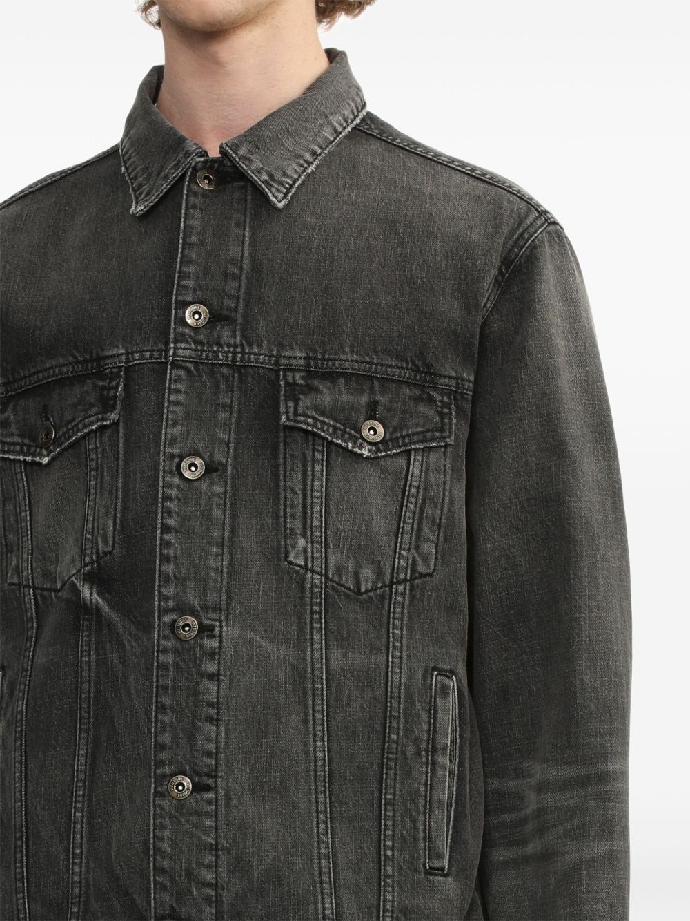 belted denim jacket - 5