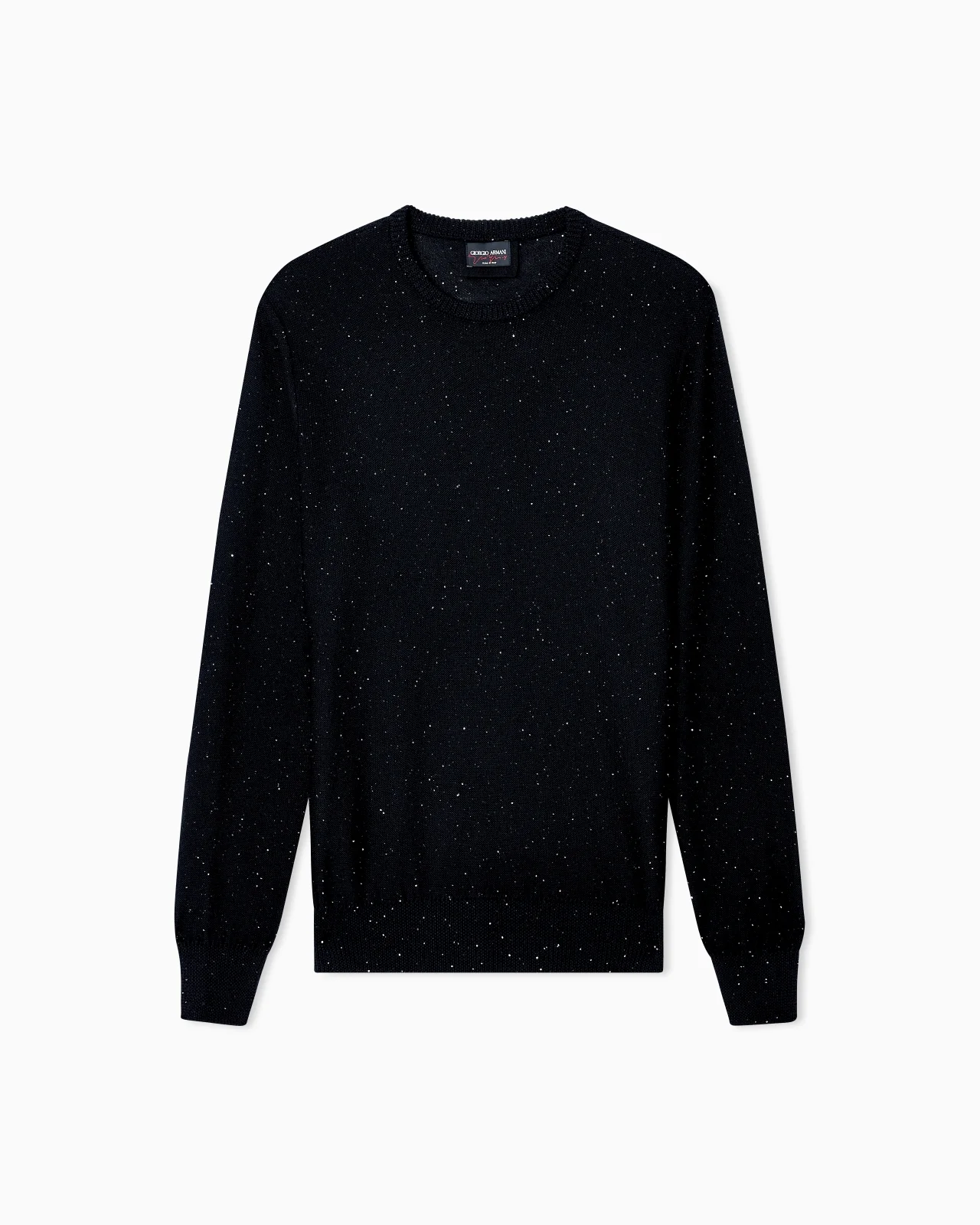GIORGIO’S CREW-NECK JUMPER IN CASHMERE AND SILK WITH RHINESTONES - 1
