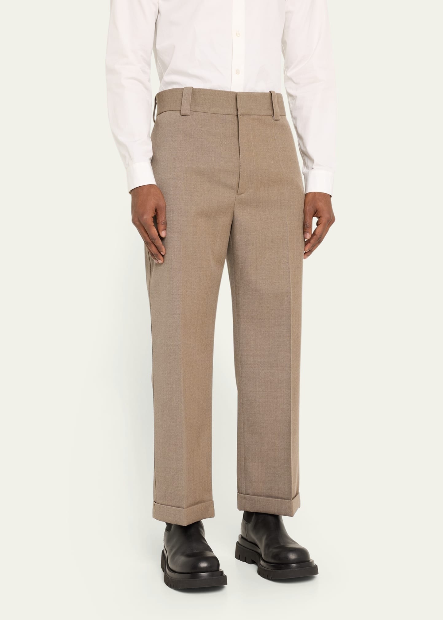 Men's Melange Wool Trousers - 4