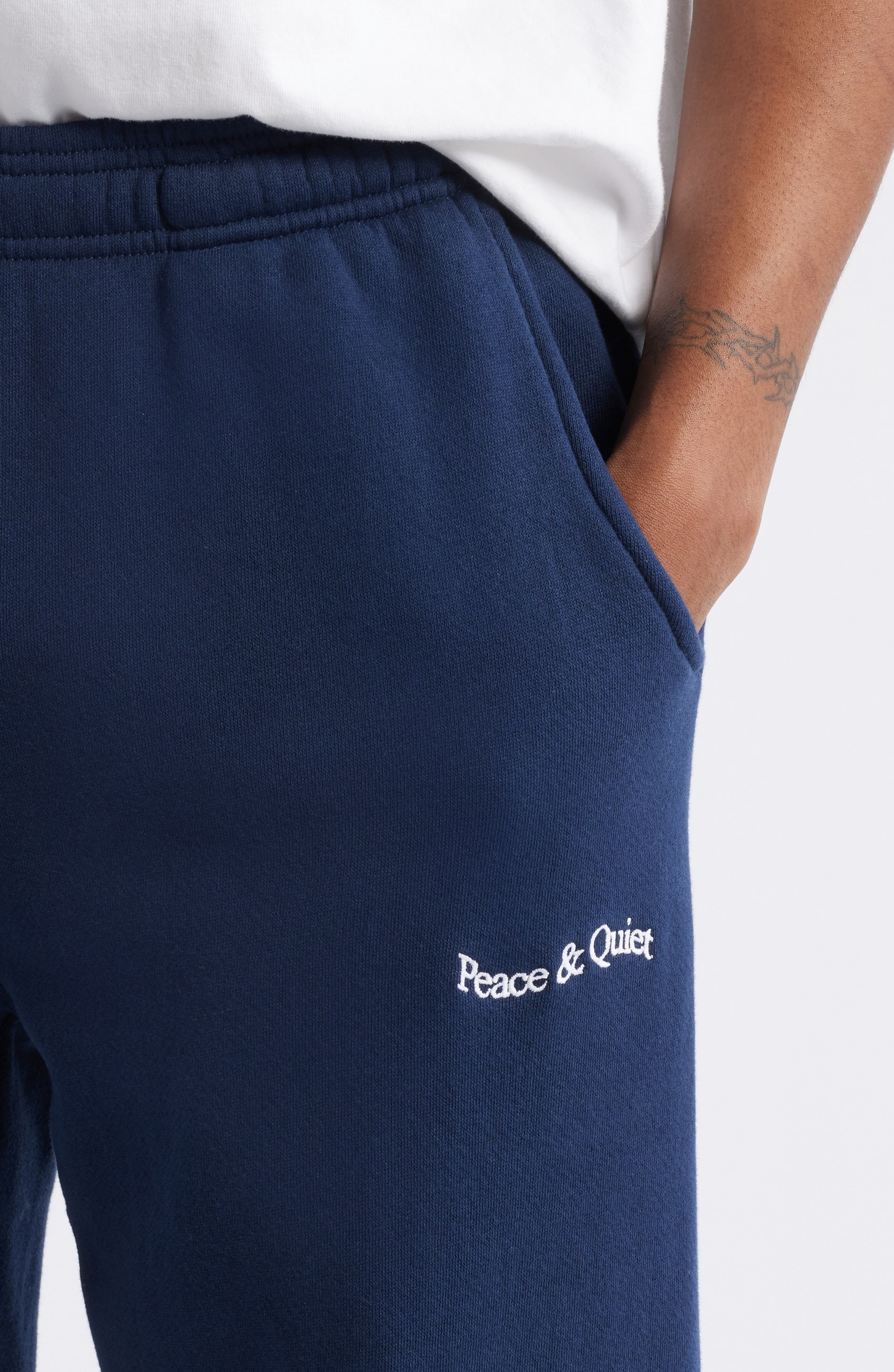 Museum of Peace & Quiet Wordmark Pigment Dyed Sweatpants in Navy at Nordstrom - 4