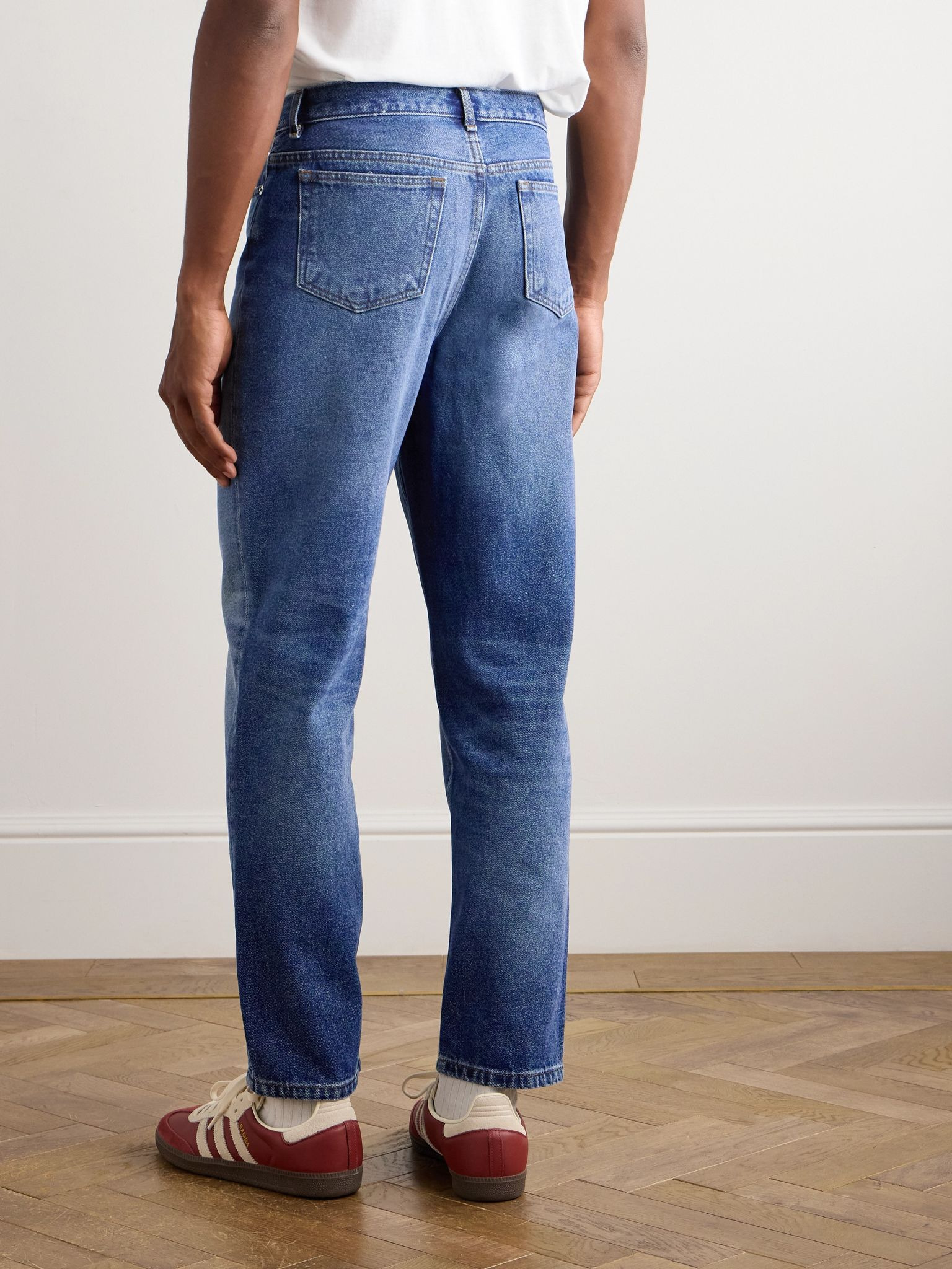 Martin Straight-Leg Cropped Stonewashed Jeans Blue - 4