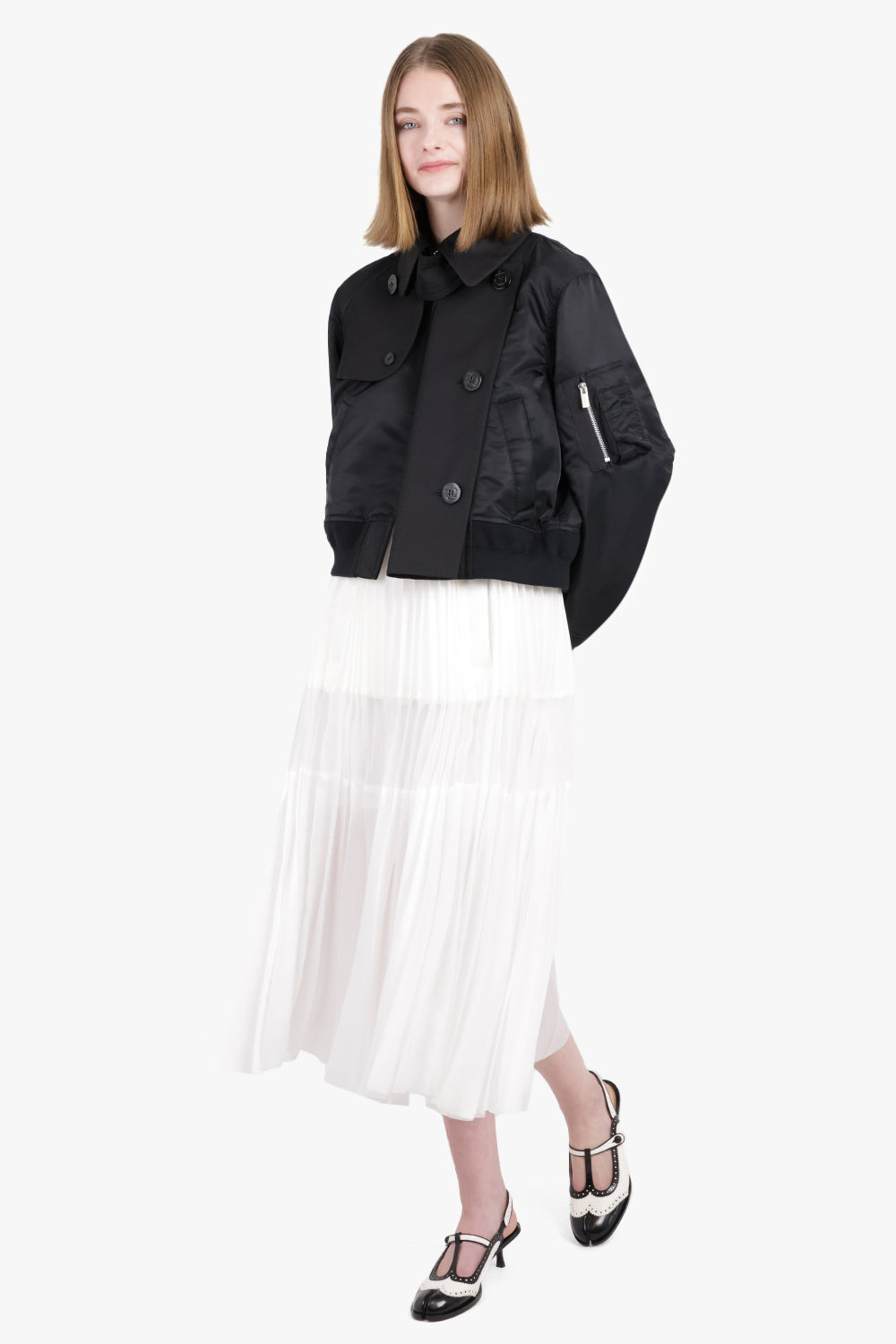 NYLON TWILL SKIRT | WHITE - 4