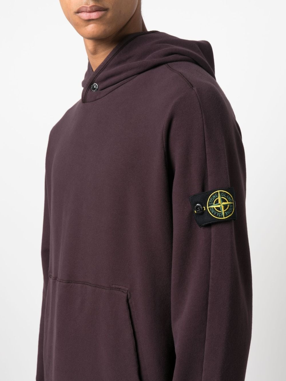 Compass-patch cotton hoodie - 5
