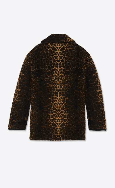 SAINT LAURENT mohair jacquard knit coat and leopard-print wool outlook