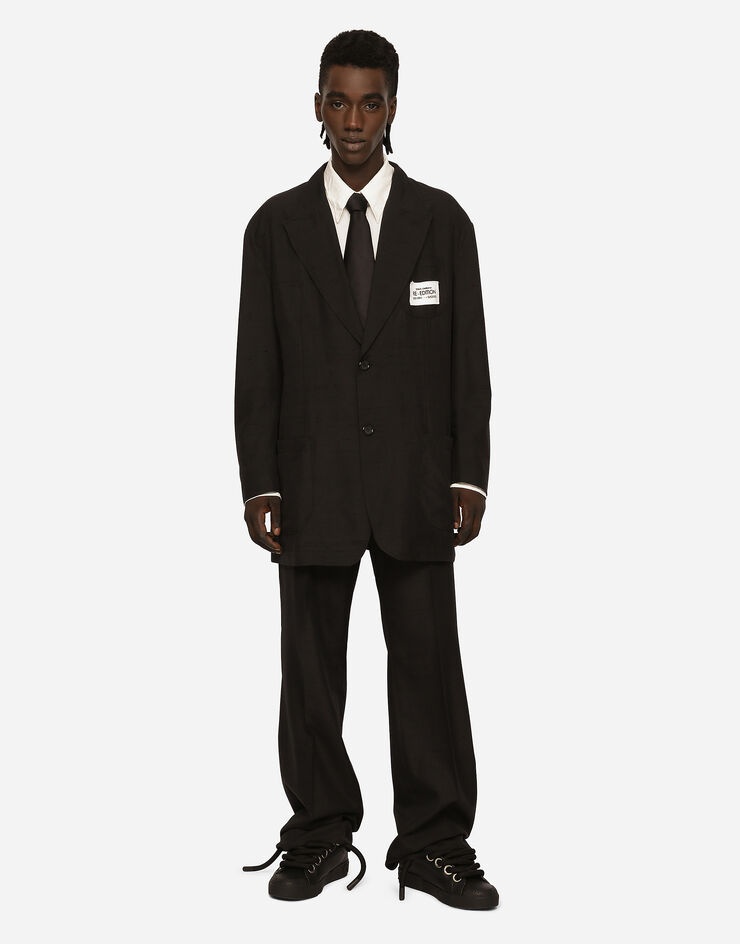 Oversize shantung silk and cotton jacket - 4