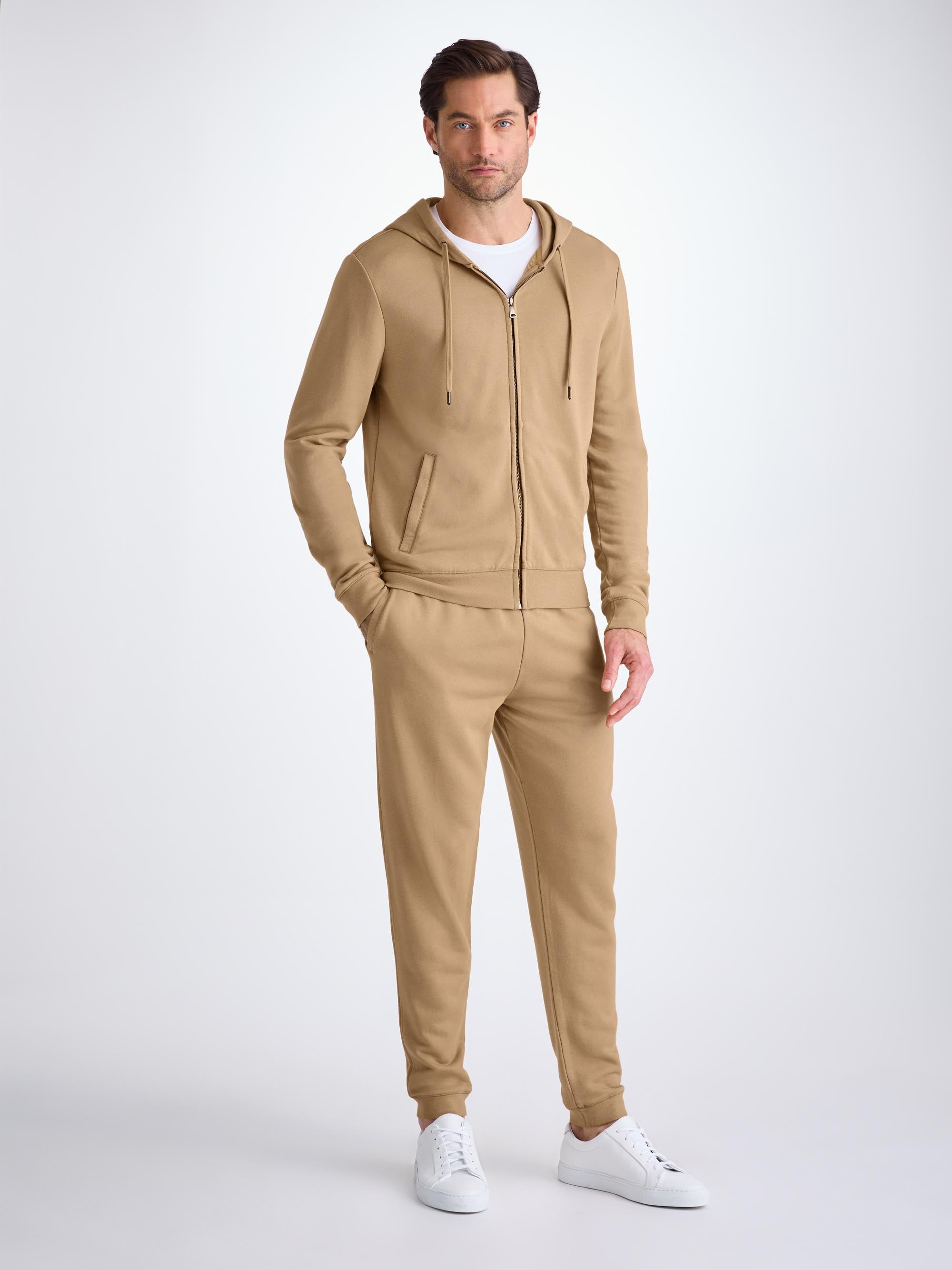 Men's Hoodie Quinn Cotton Modal Camel - 3