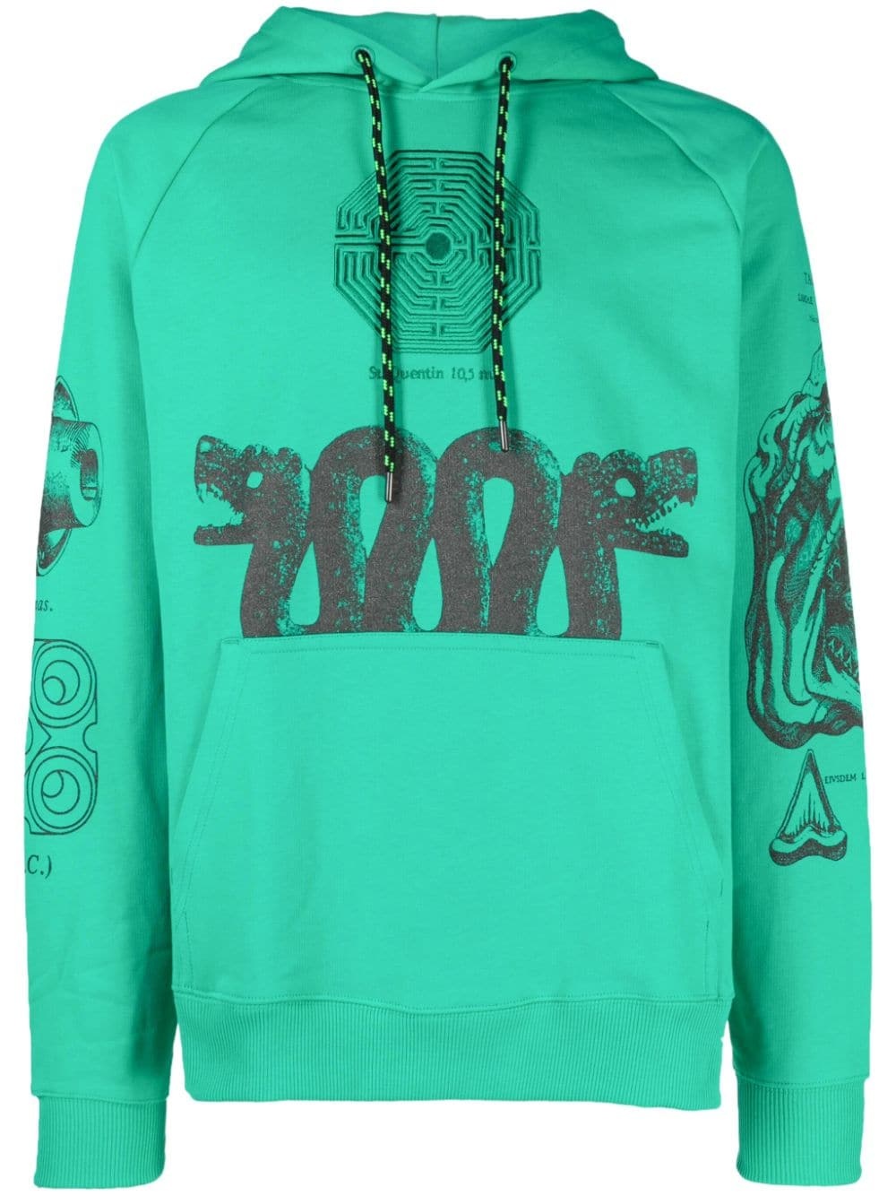 graphic-print drawstring hoodie - 1