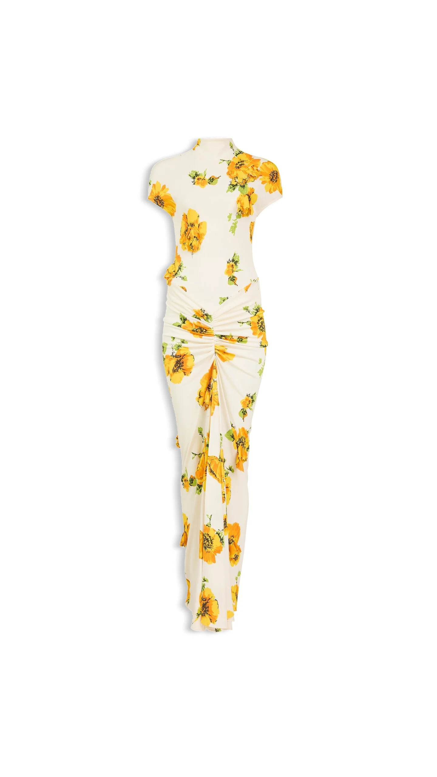 DRAPED PRINTED DRESS - 1