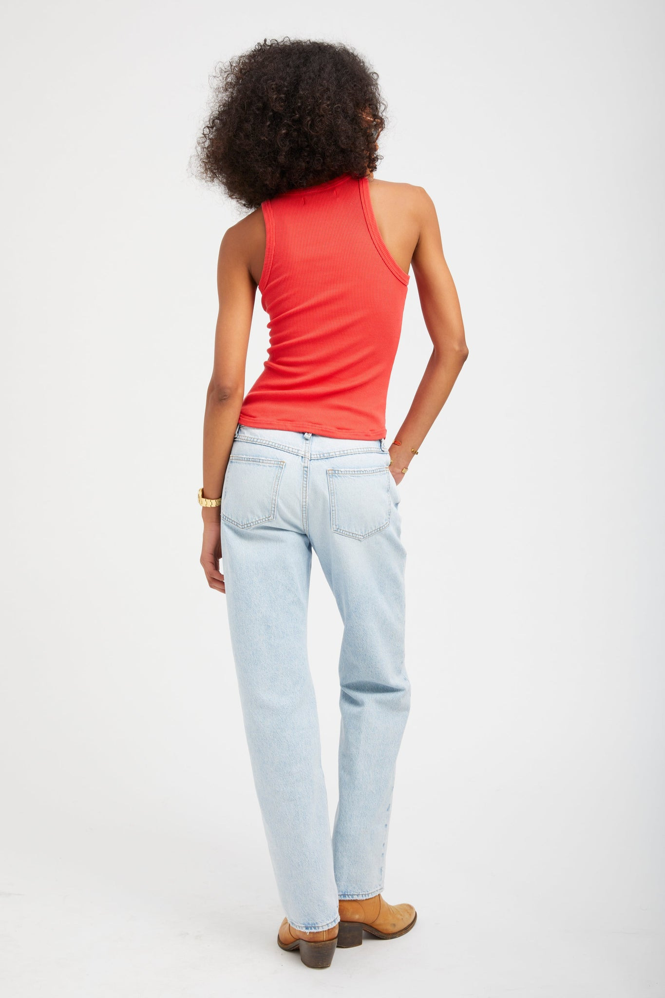 RED RIB RACER TANK - 4