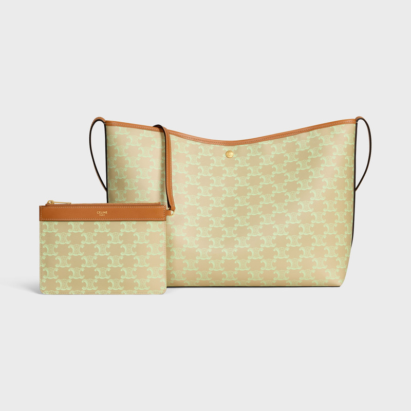 SOFT SHOPPER BAG IN TRIOMPHE CANVAS AND CALFSKIN 7