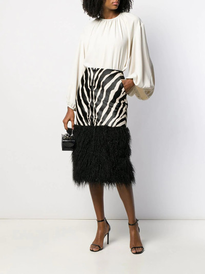 SAINT LAURENT zebra-print skirt outlook