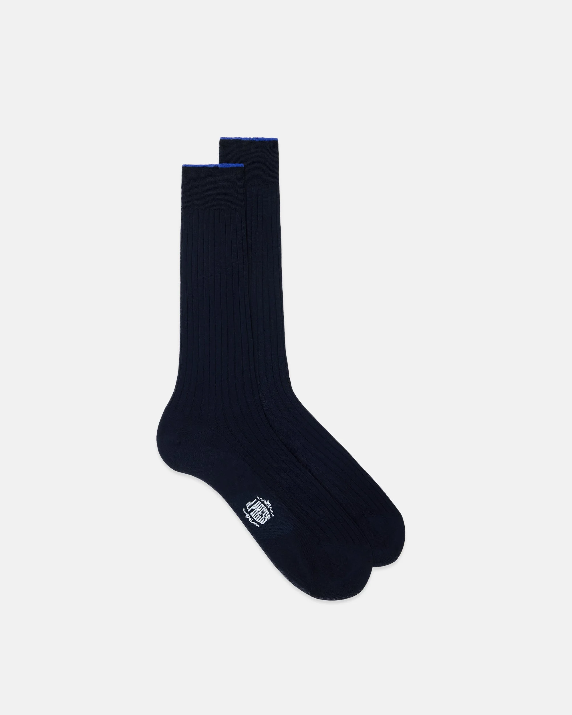 MADE-IN-ITALY NAVY MID-CALF COTTON SOCKS - 1
