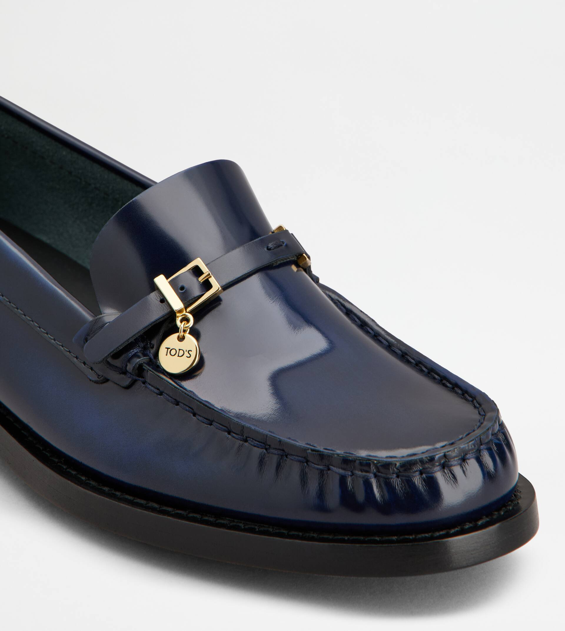 LOAFERS IN LEATHER - BLUE - 5