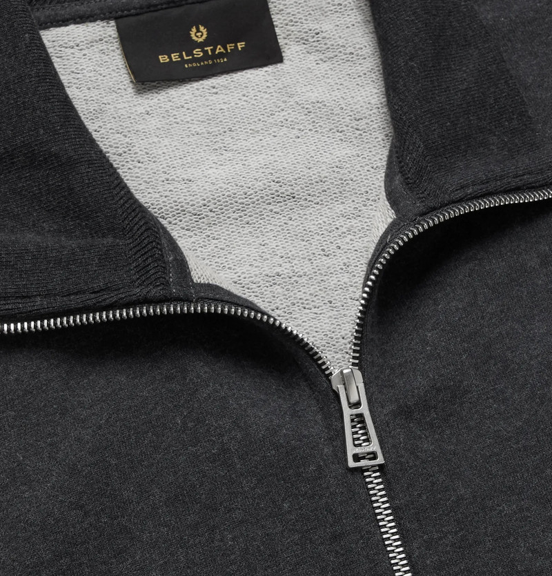 Mélange Cotton Zip-Up Sweatshirt 5