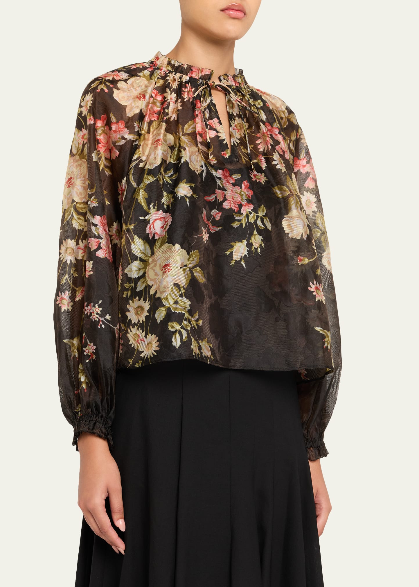 Jolie Floral Long-Sleeve Blouse - 4