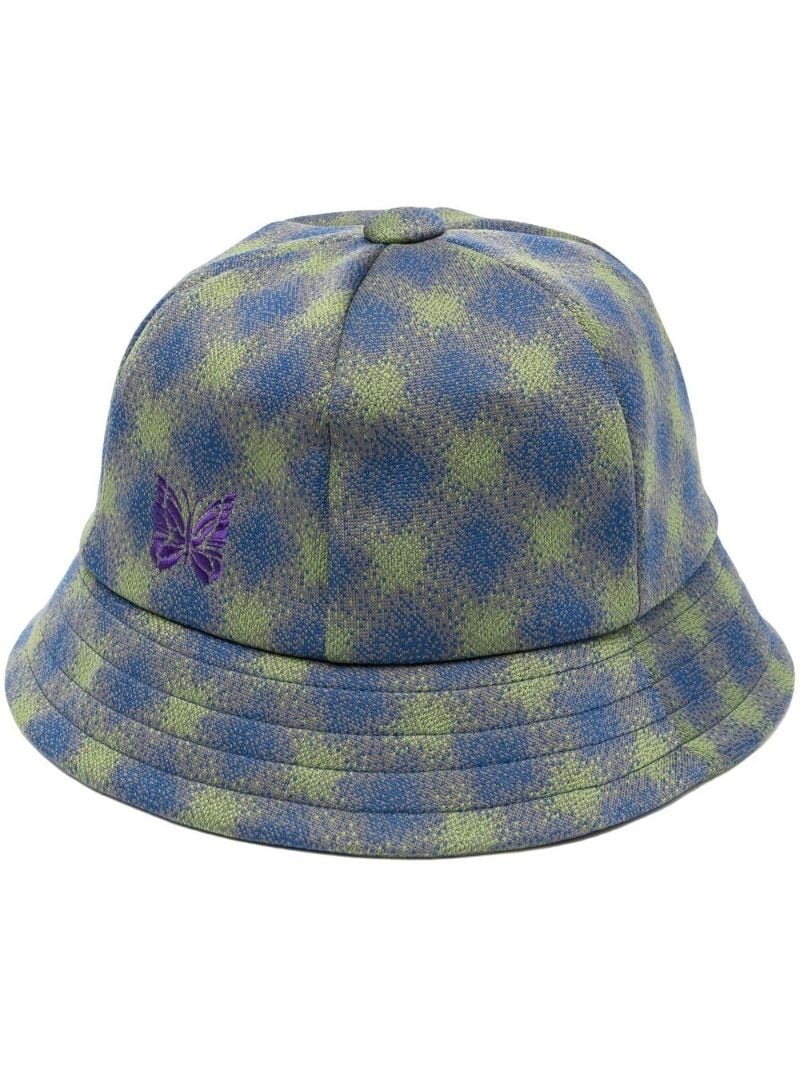 check-pattern bucket hat - 1