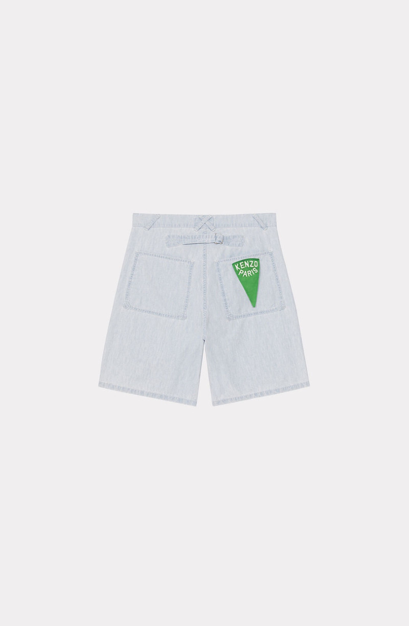 KENZO Loose-fit SAILOR denim shorts outlook