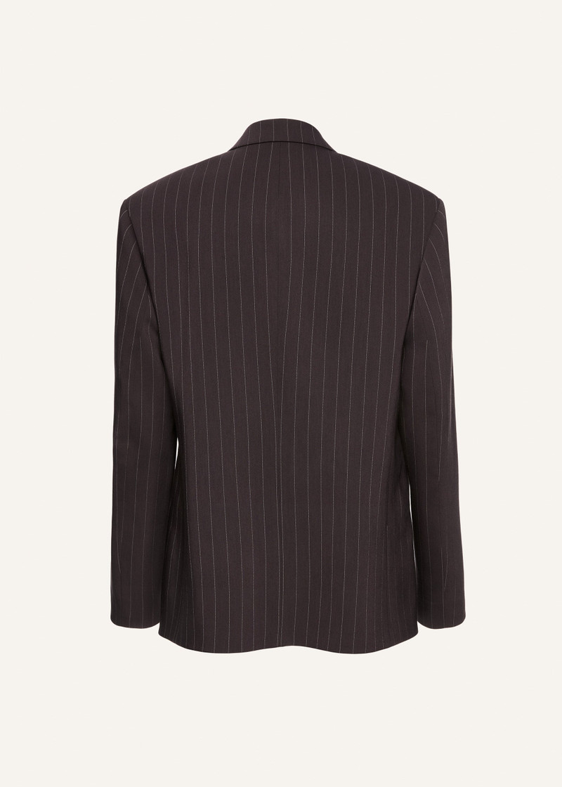 Pinstripe double-breasted blazer in dark brown 2