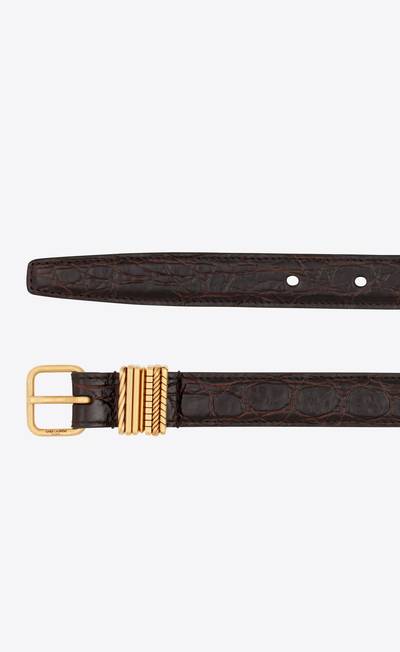 SAINT LAURENT hublot loop belt in crocodile-embossed leather outlook