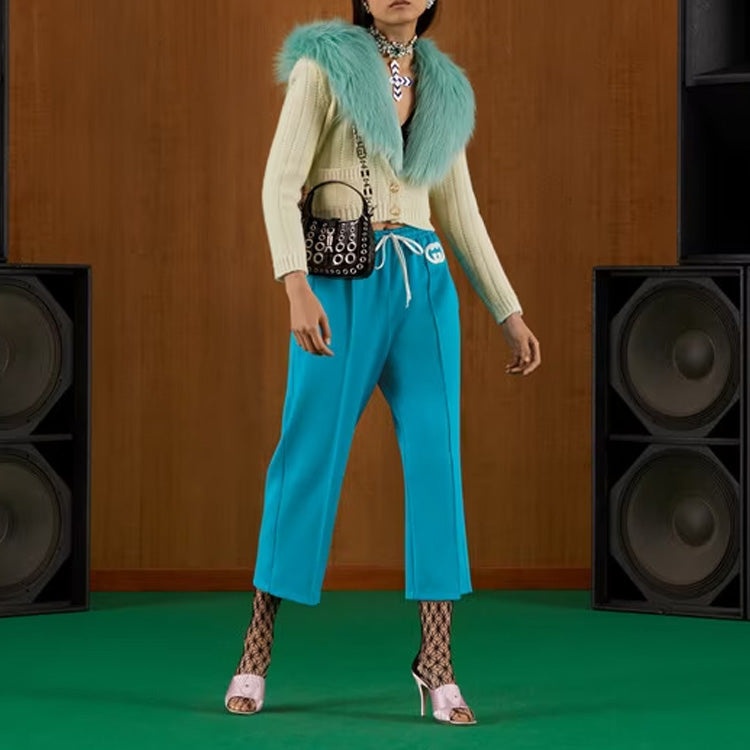(WMNS) Gucci Neoprene Pants With Interlocking G 'Light Blue' 693166-XJD6F-4594 - 2