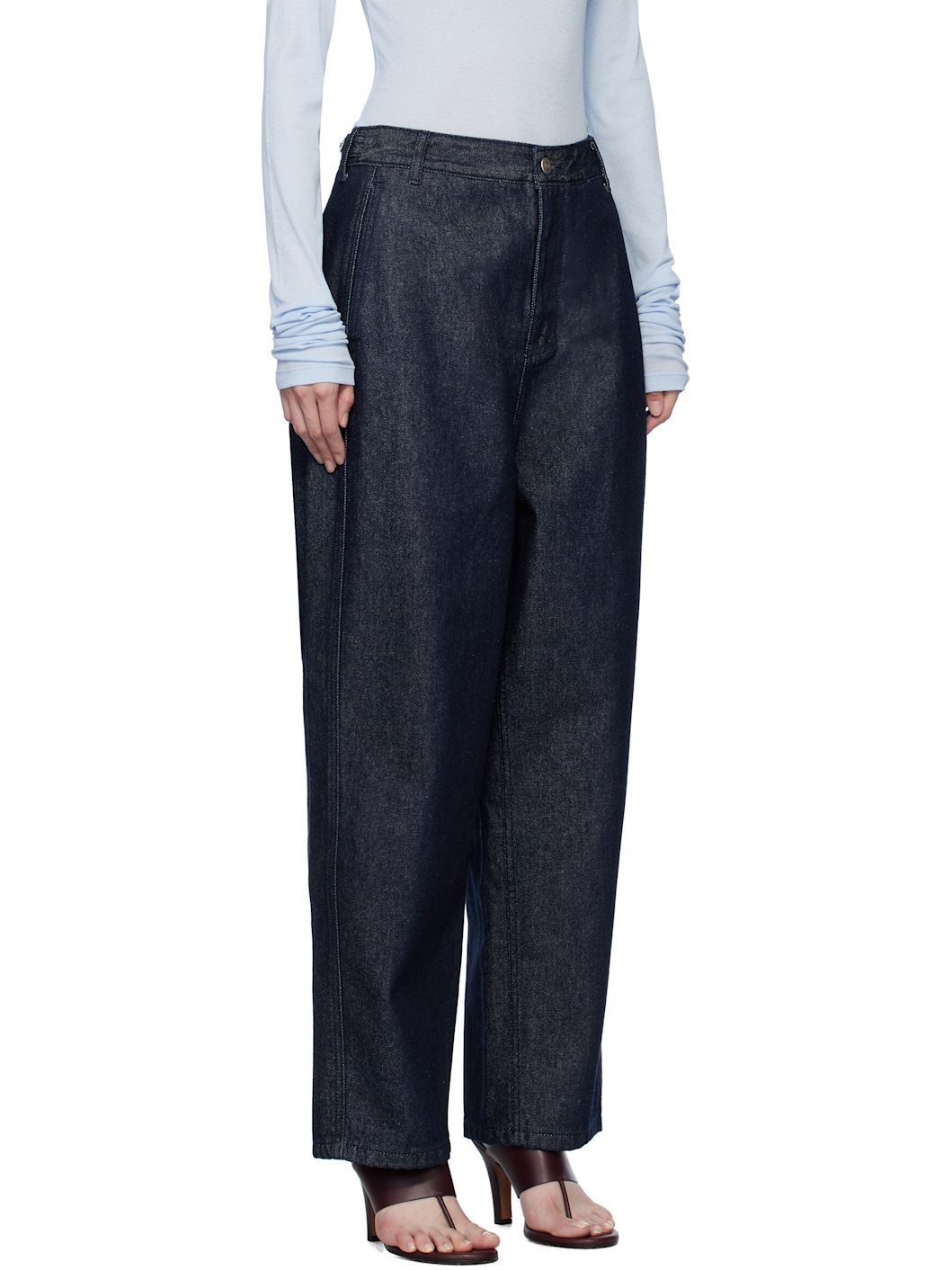 Blue Curved Jeans - 2