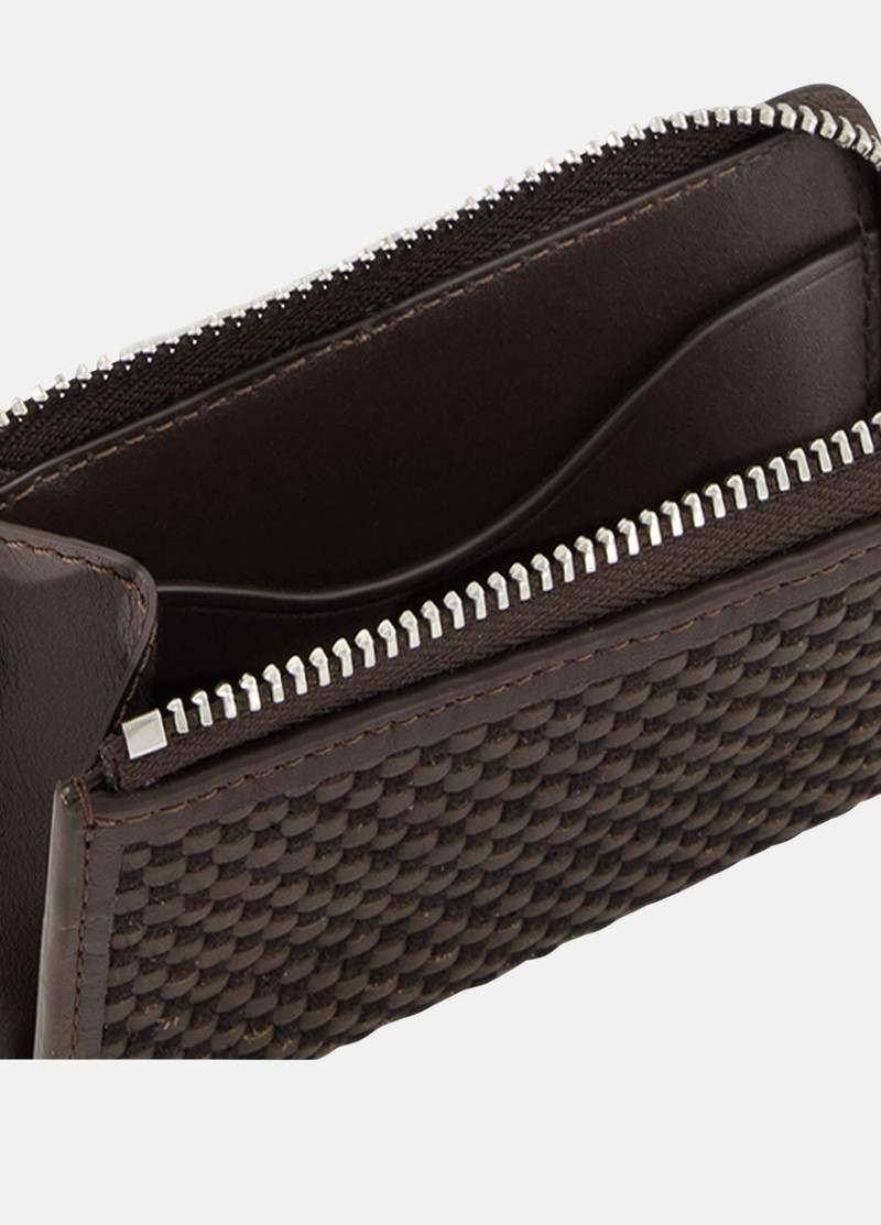Vince Woven Leather Zip-Top Cardholder outlook