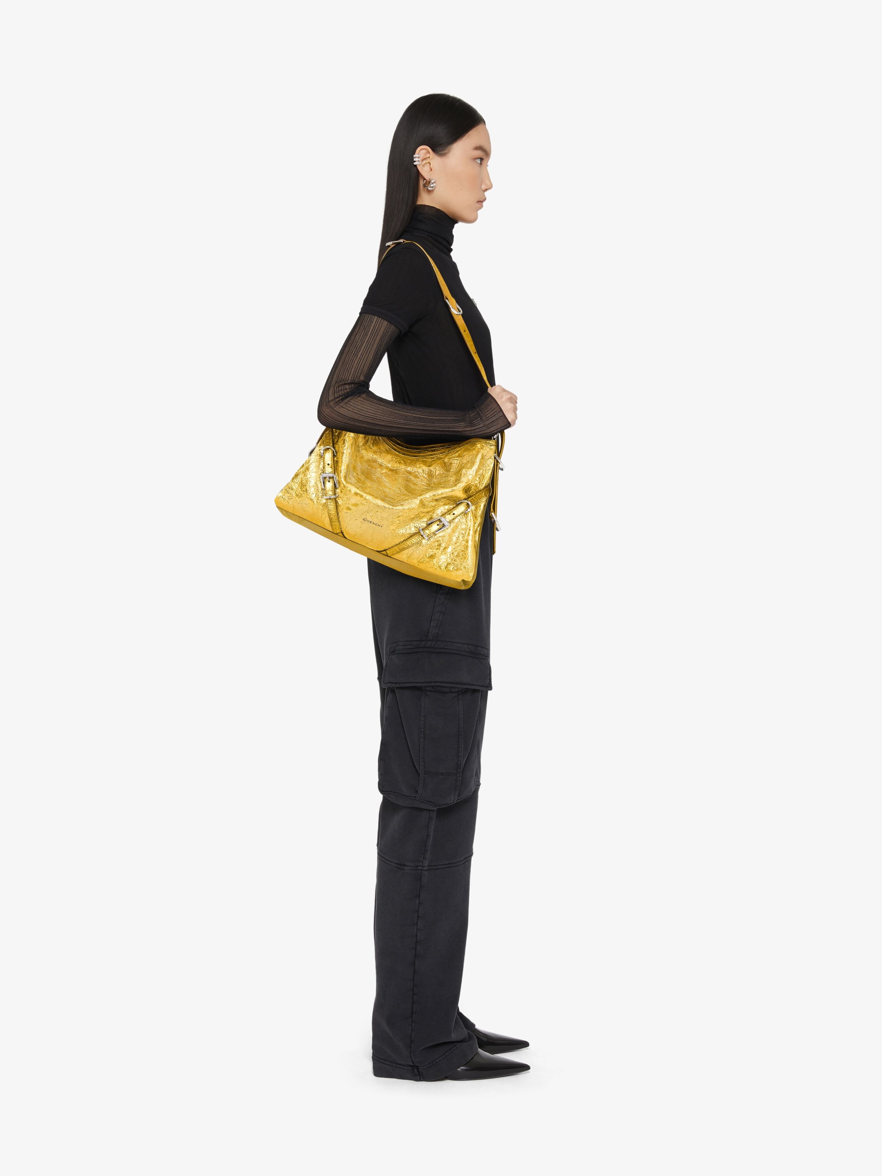 MEDIUM VOYOU BAG IN LAMINATED LEATHER - 2