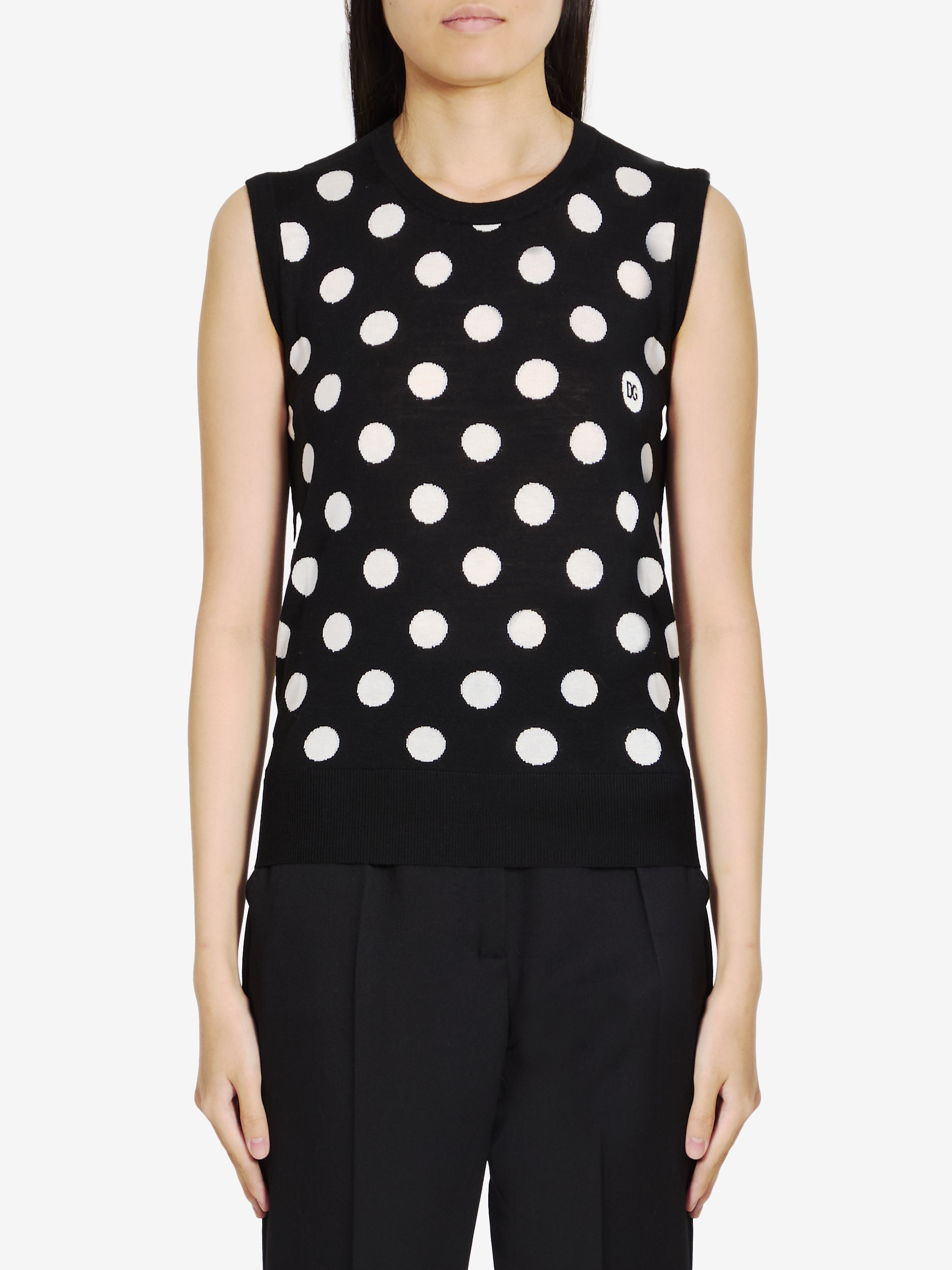 Top with Polka-dot motif - 1