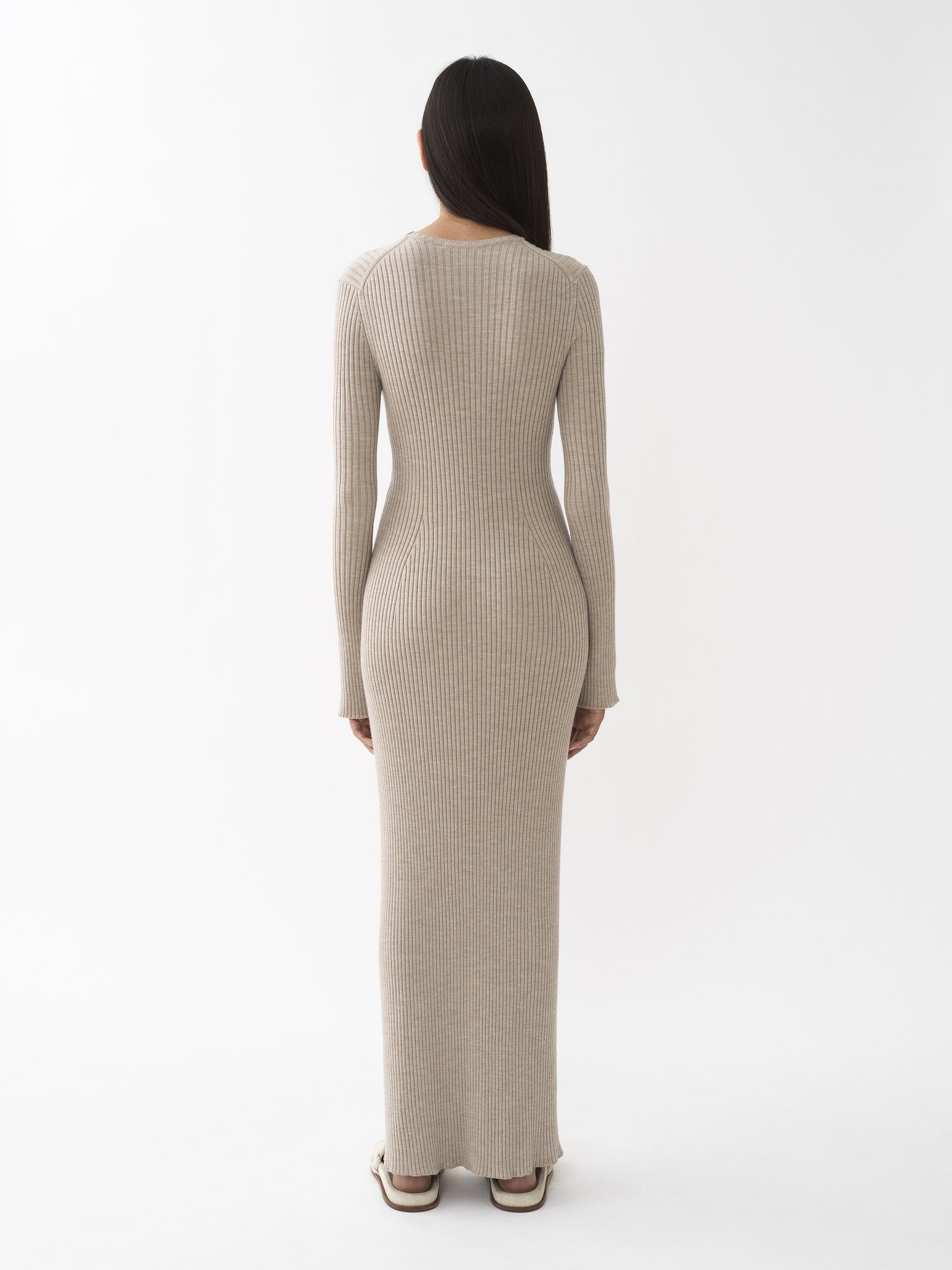 LONG RIBBED DRESS - 3