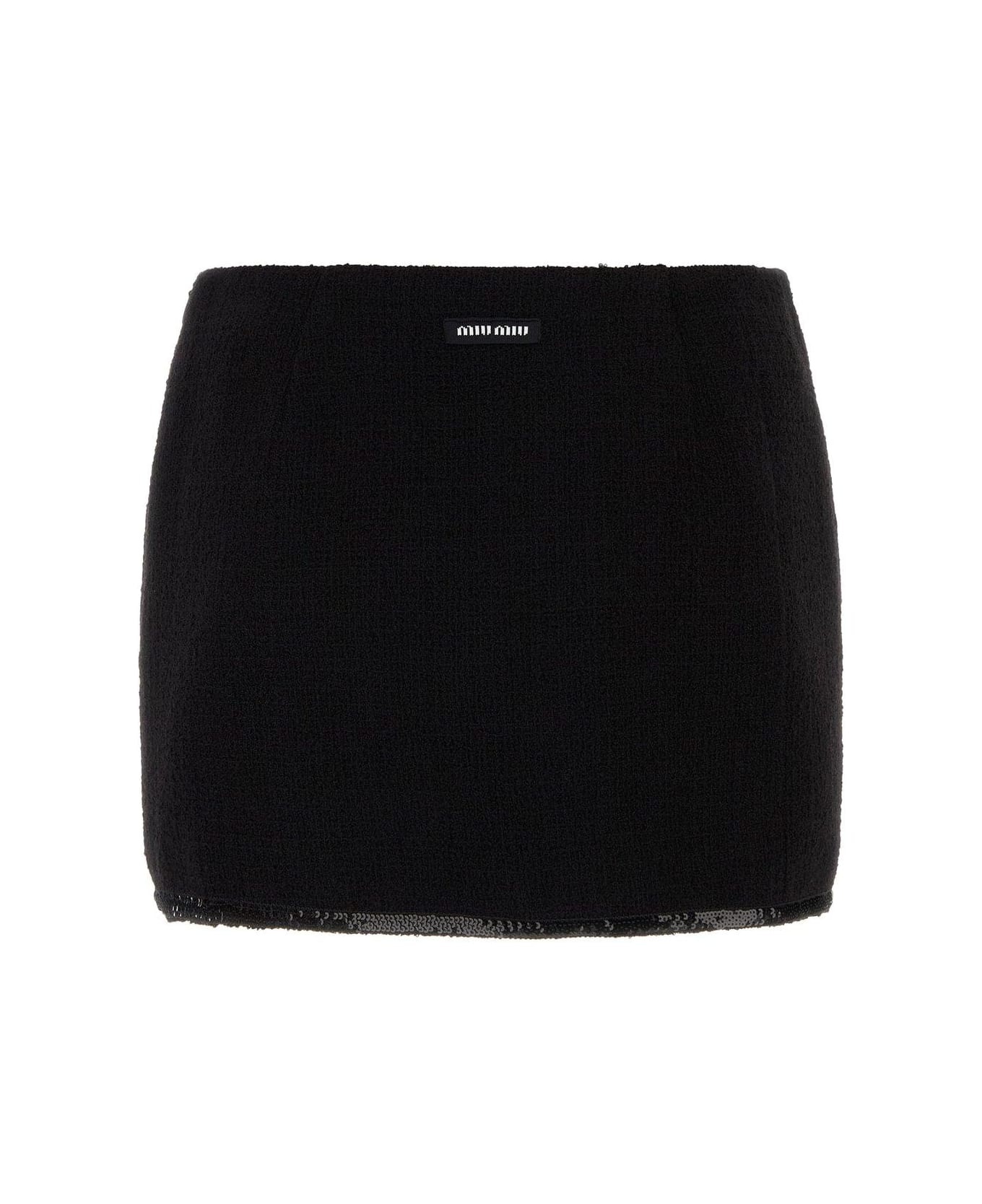 Logo-patch Sequin-trim Mini Skirt - 2