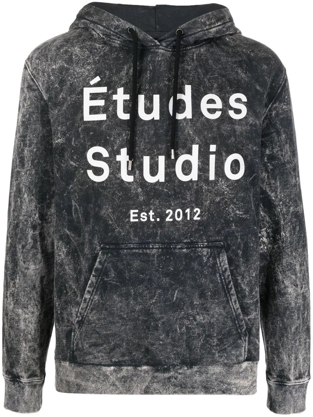 Klein logo-print bleached hoodie - 1