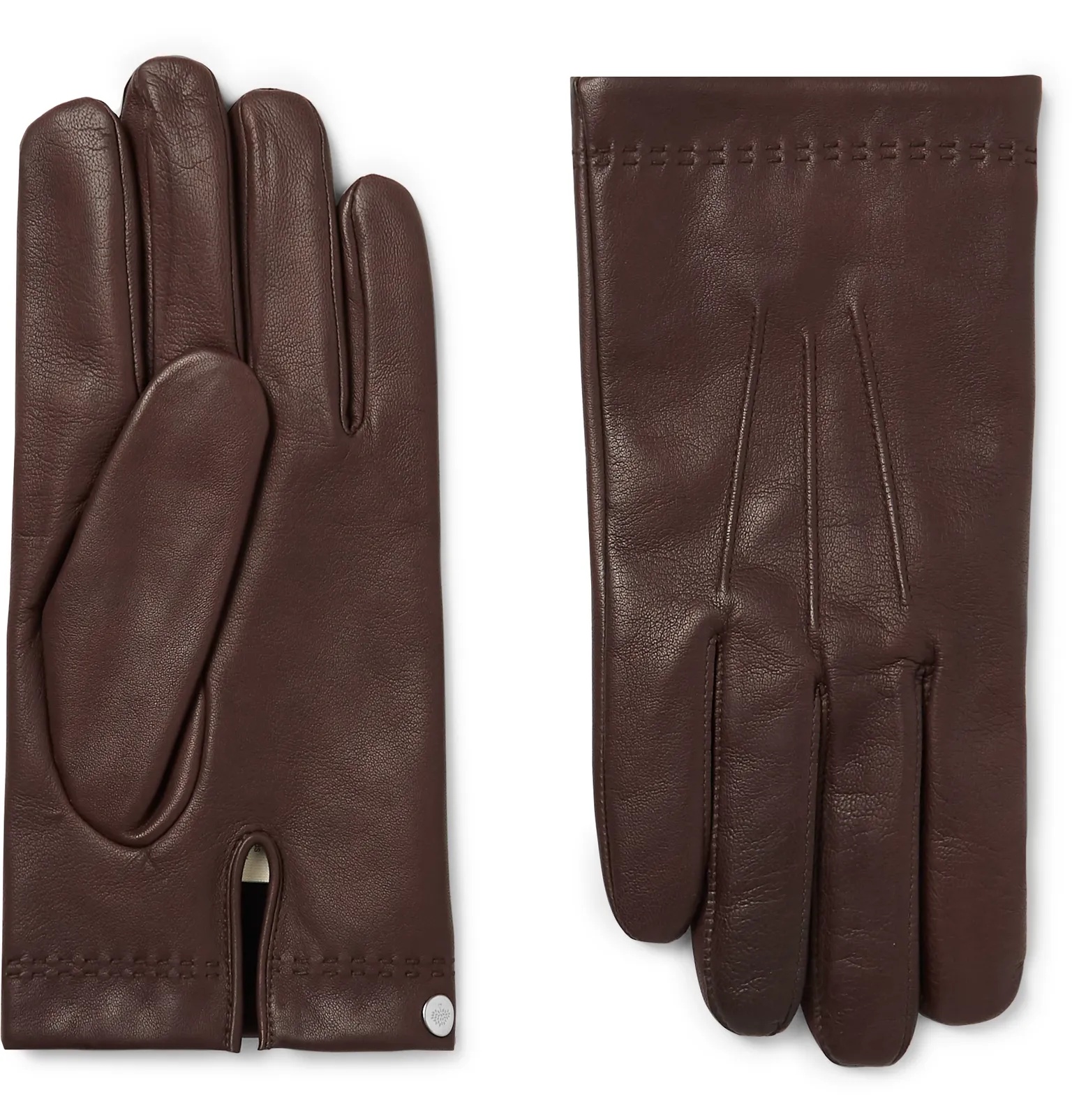 Cashmere-Lined Leather Gloves - 1