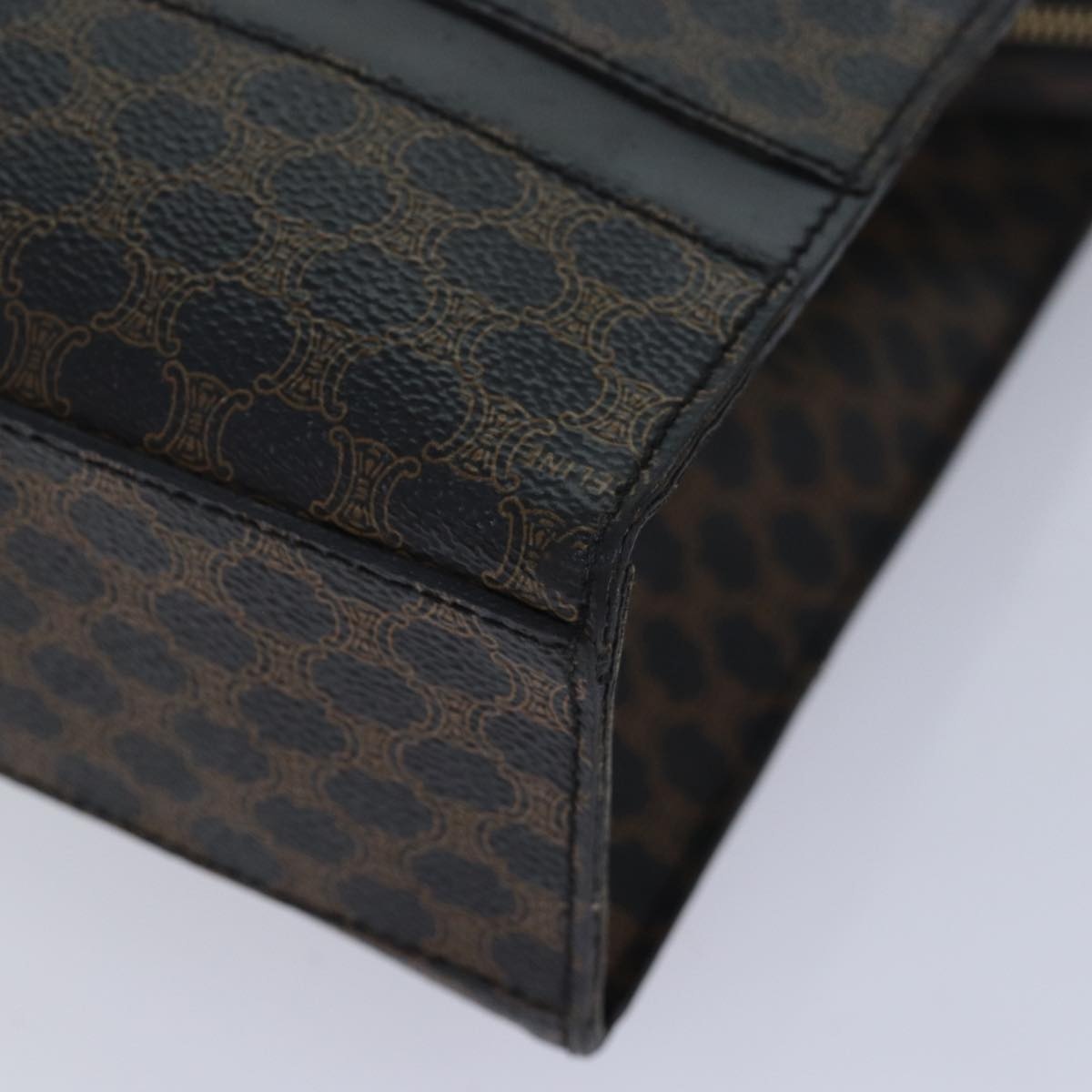 CELINE Macadam Canvas Hand Bag Pvc Leather Black - 10