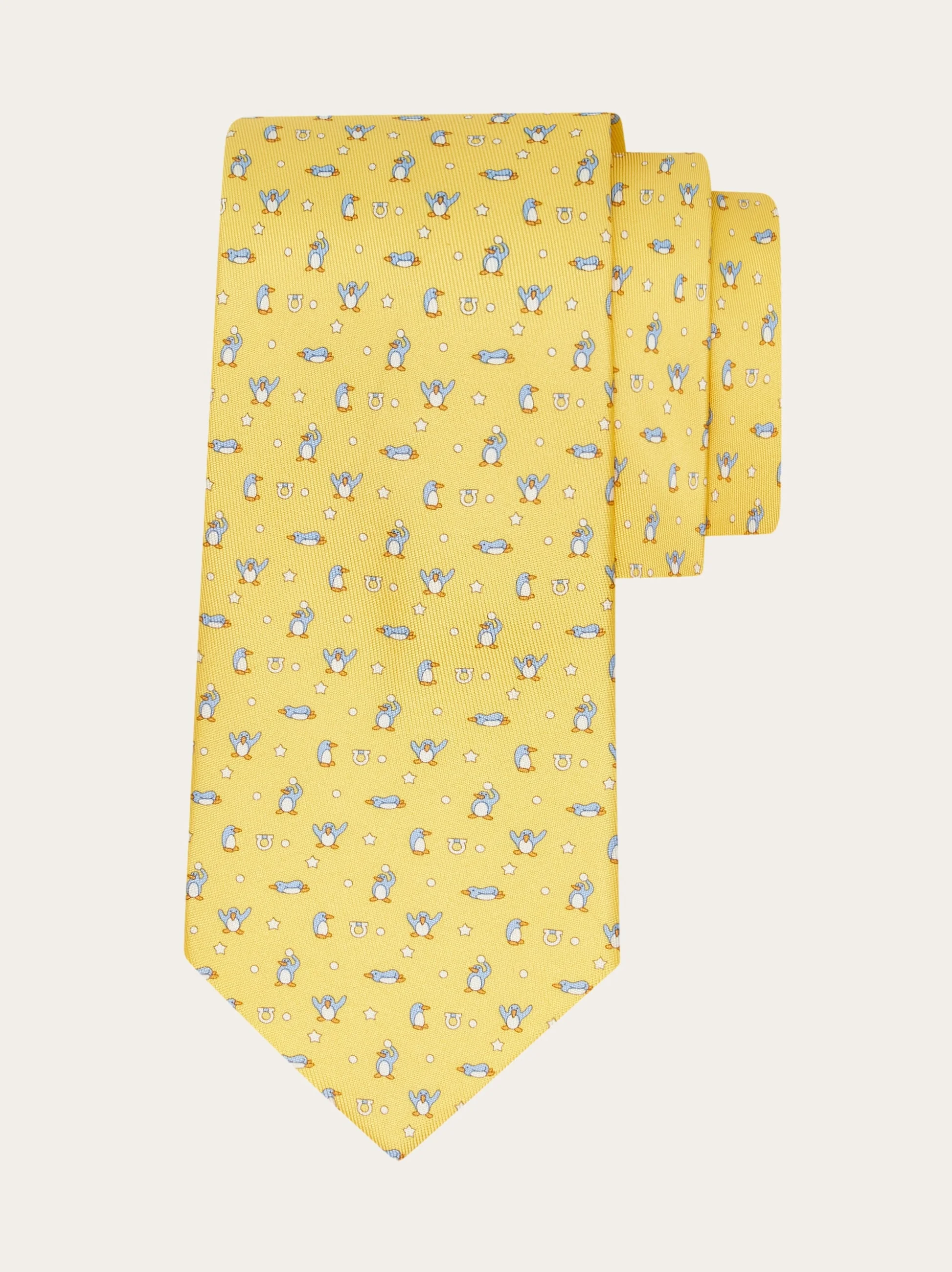 Penguin print silk tie - 1