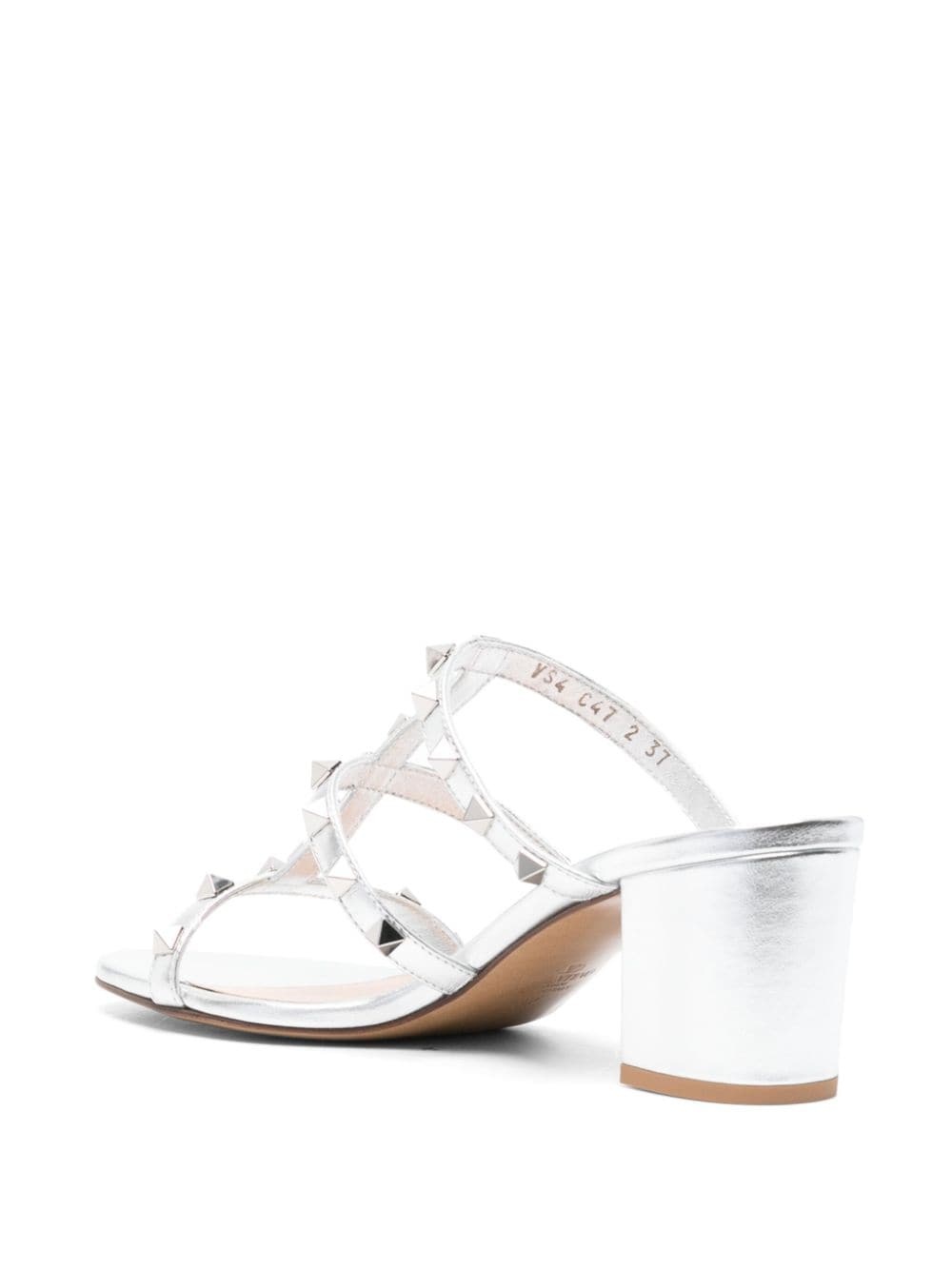 Rockstud 60mm metallic mules - 3