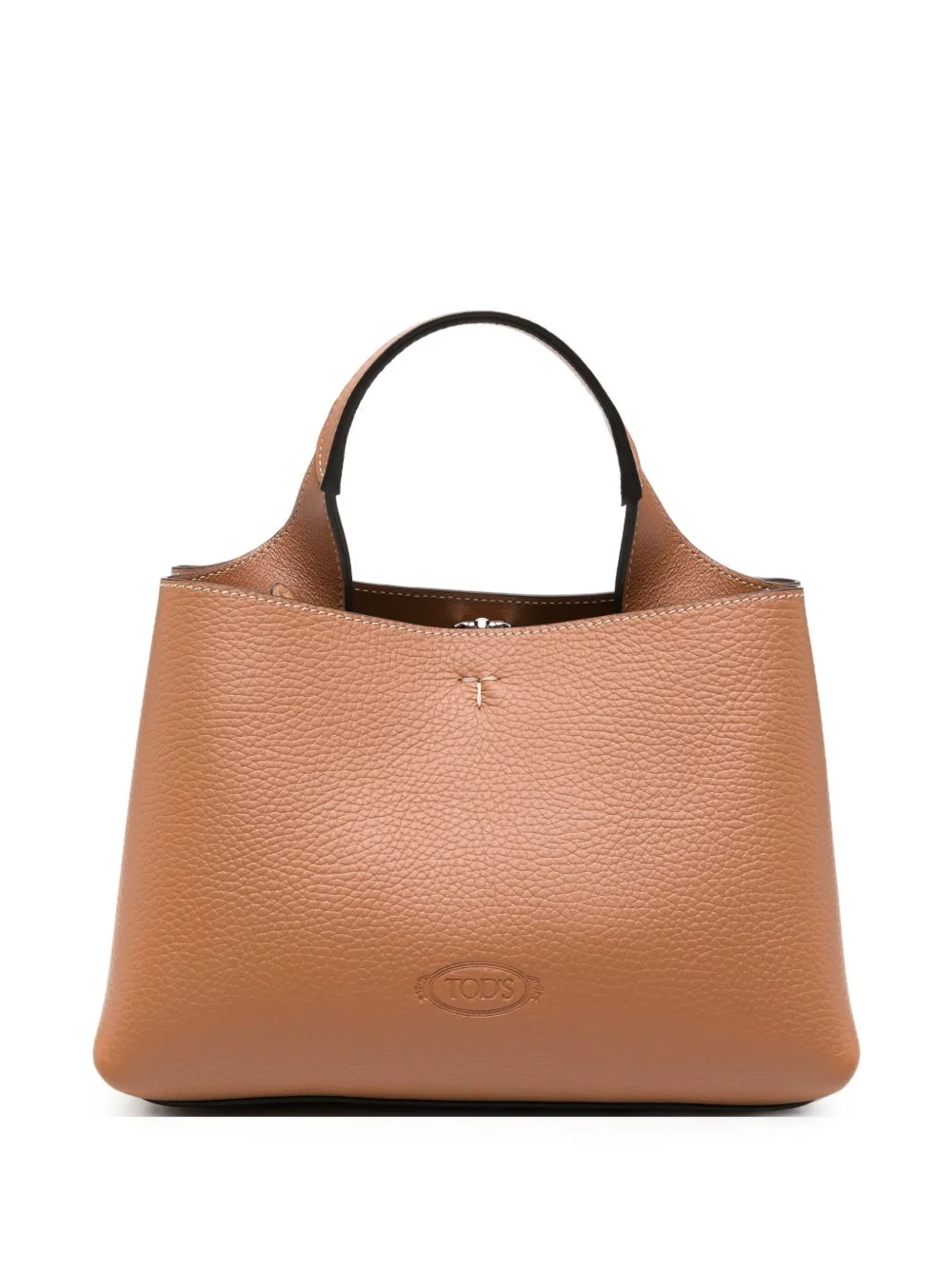 T-logo grained leather tote bag - 1