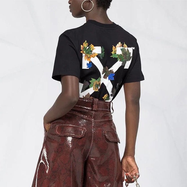 (WMNS) OFF-WHITE Arrow Printing Short Sleeve Black OWAA049E20JER0141001 - 3
