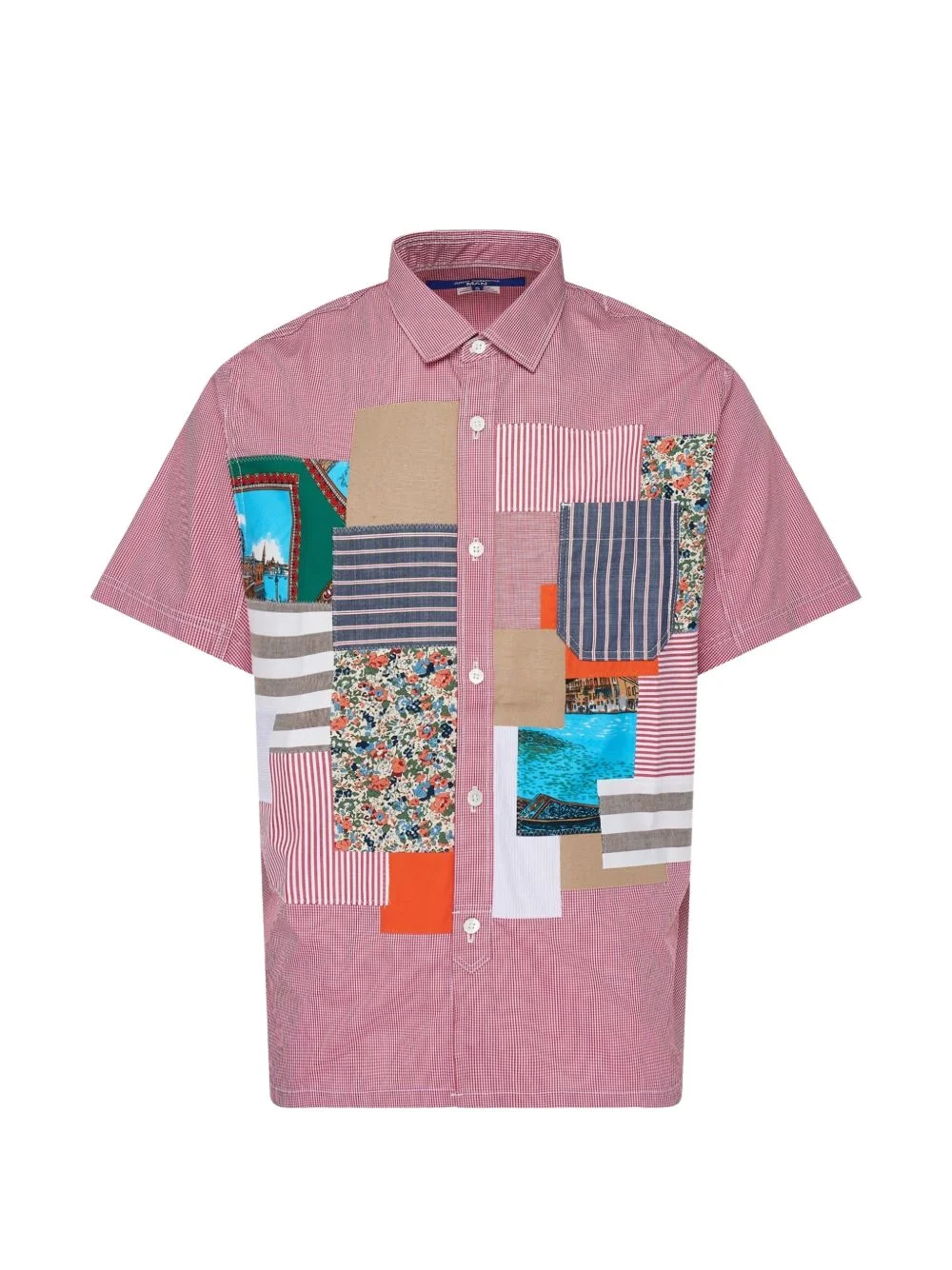 patchwork gingham shirt - 1