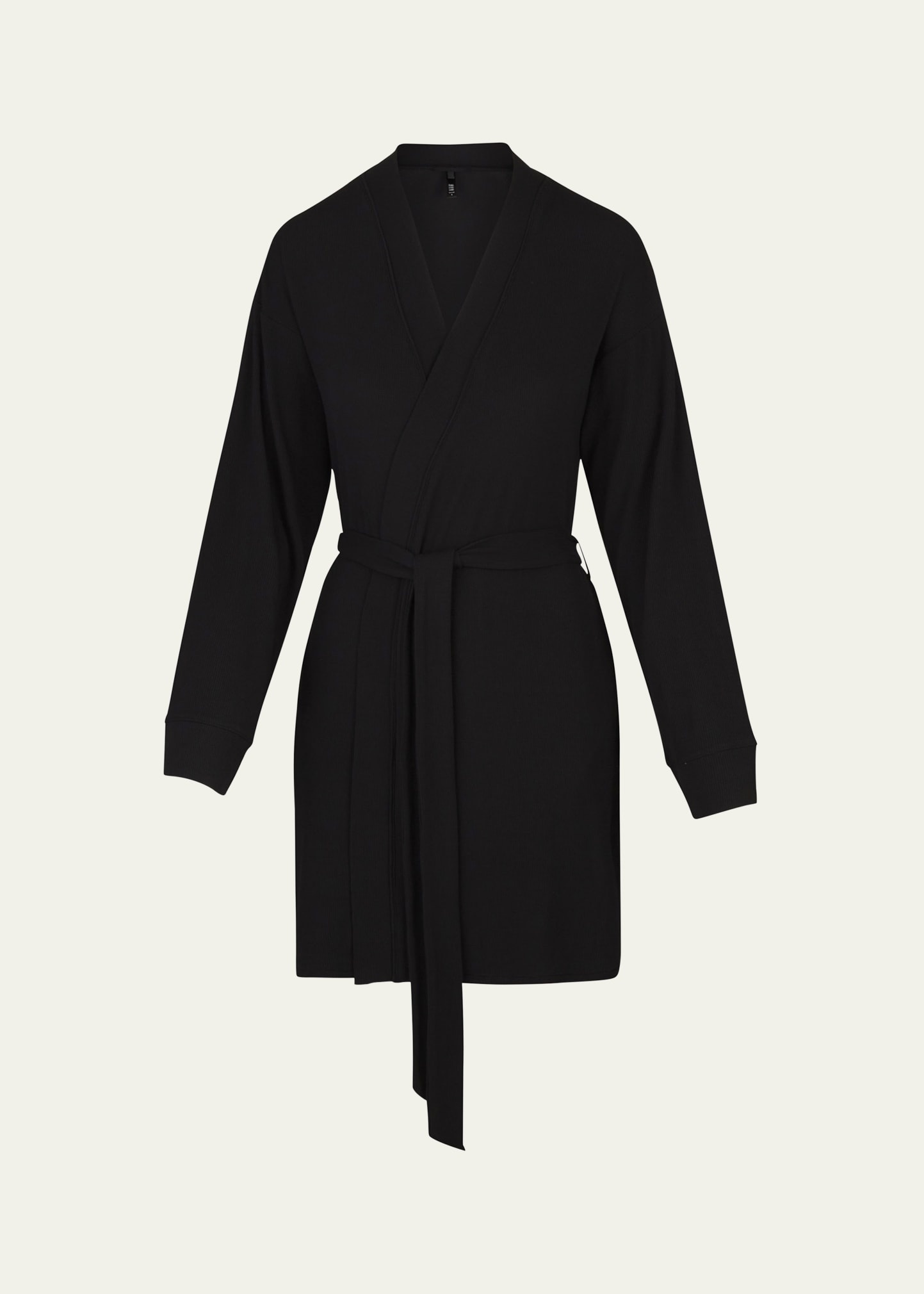 Soft Lounge Ribbed Short Robe - 1