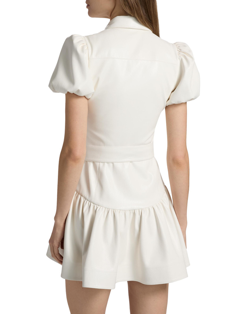 Women's Henrietta Belted Faux-Leather Minidress - Off White 5