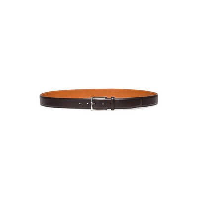 Santoni Men's brown leather adjustable belt outlook