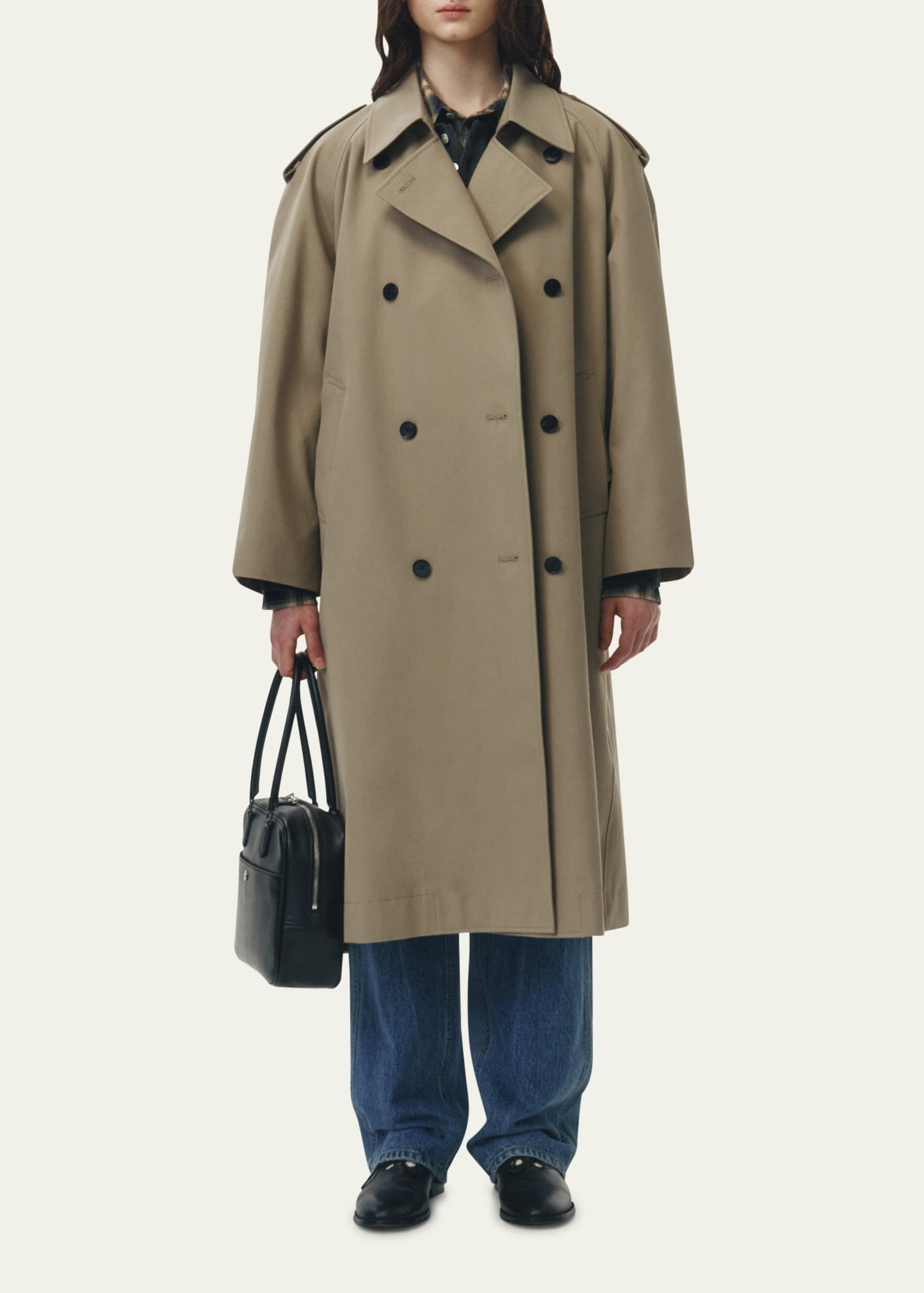 Unisex Oversized Trench Coat - 2