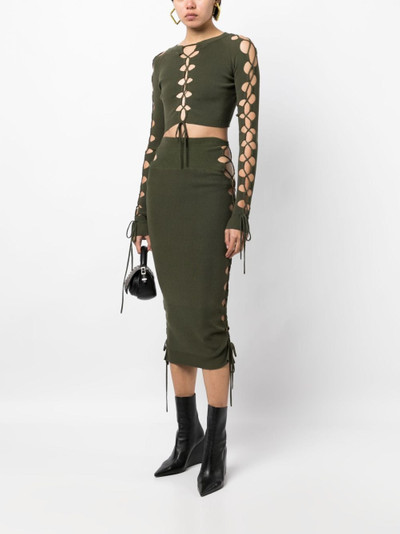 Monse lace-up detail cropped jumper outlook