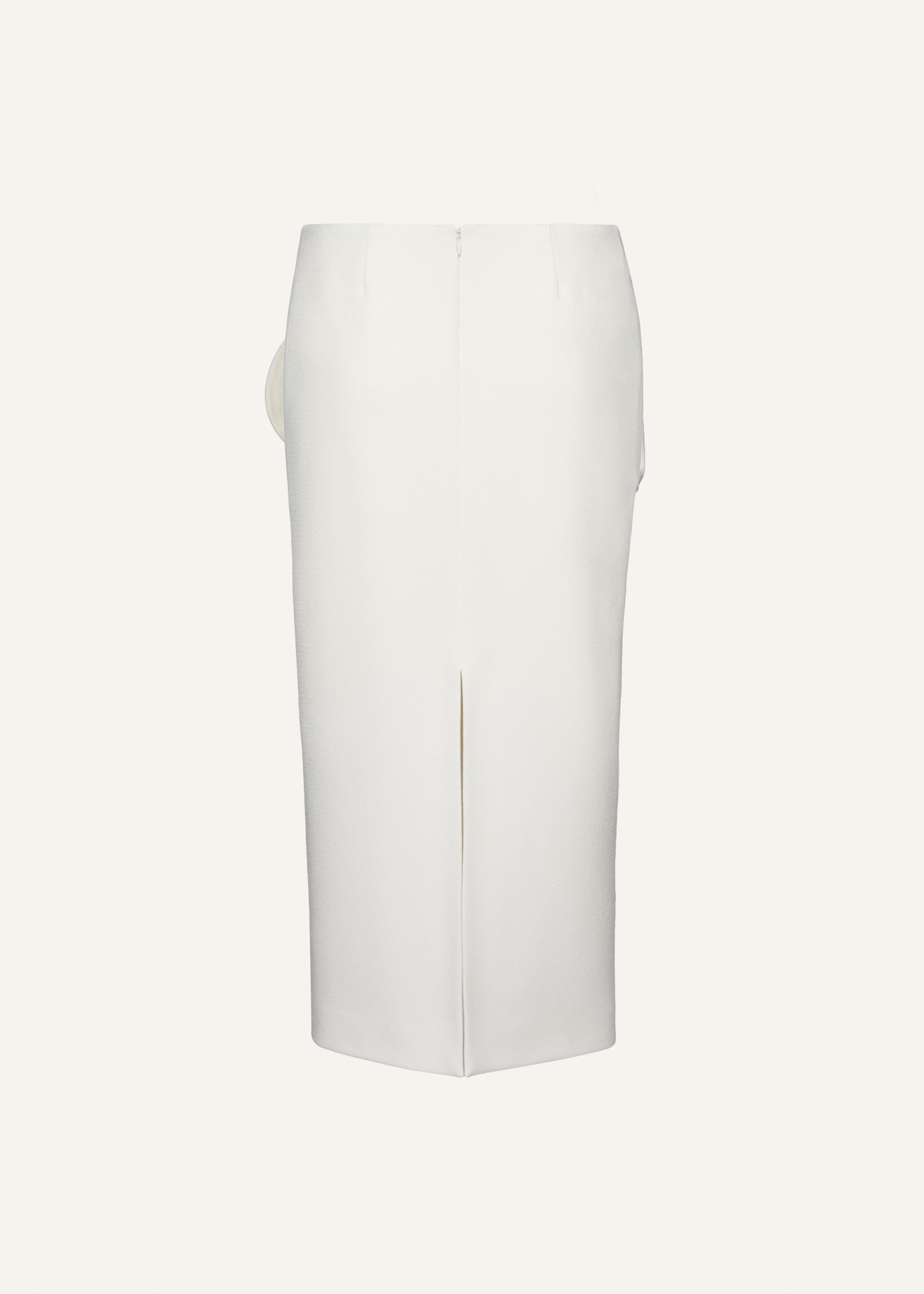 Floral appliqué midi skirt in cream - 2