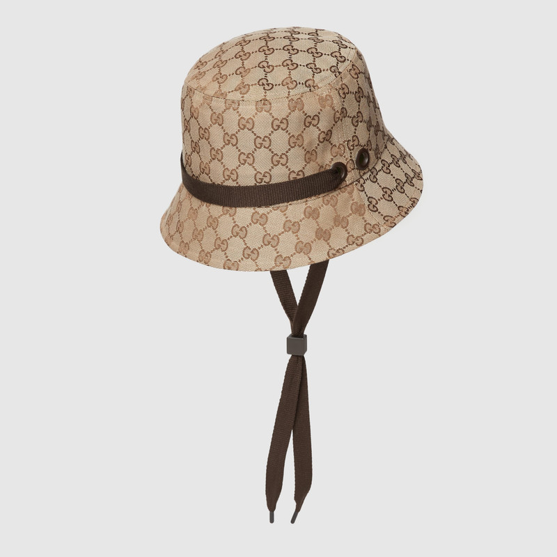 GG canvas bucket hat with tie 4
