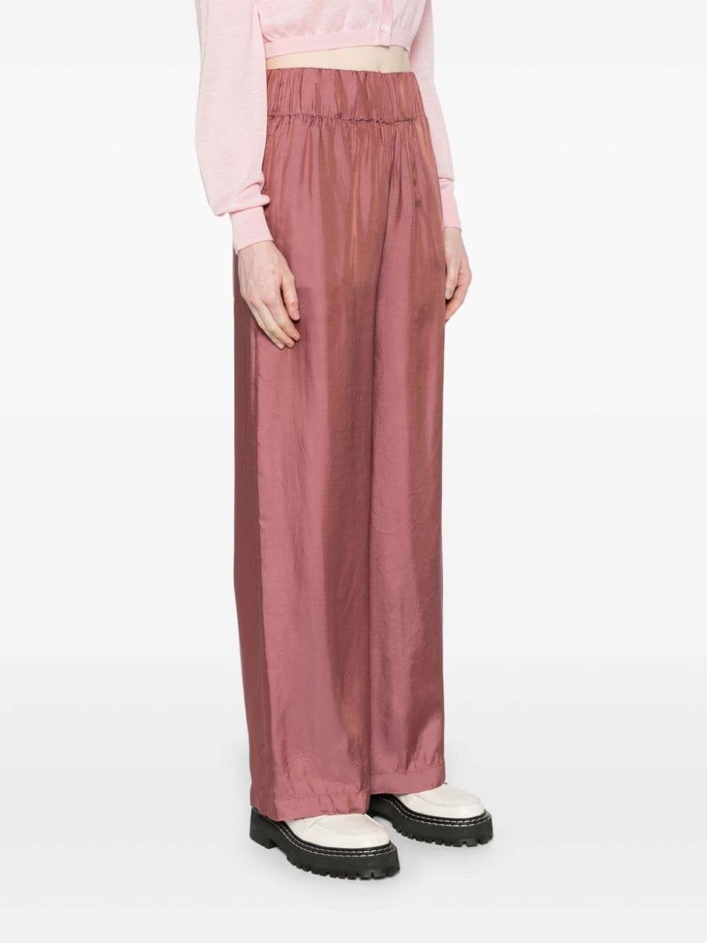 straight-leg satin trousers - 3